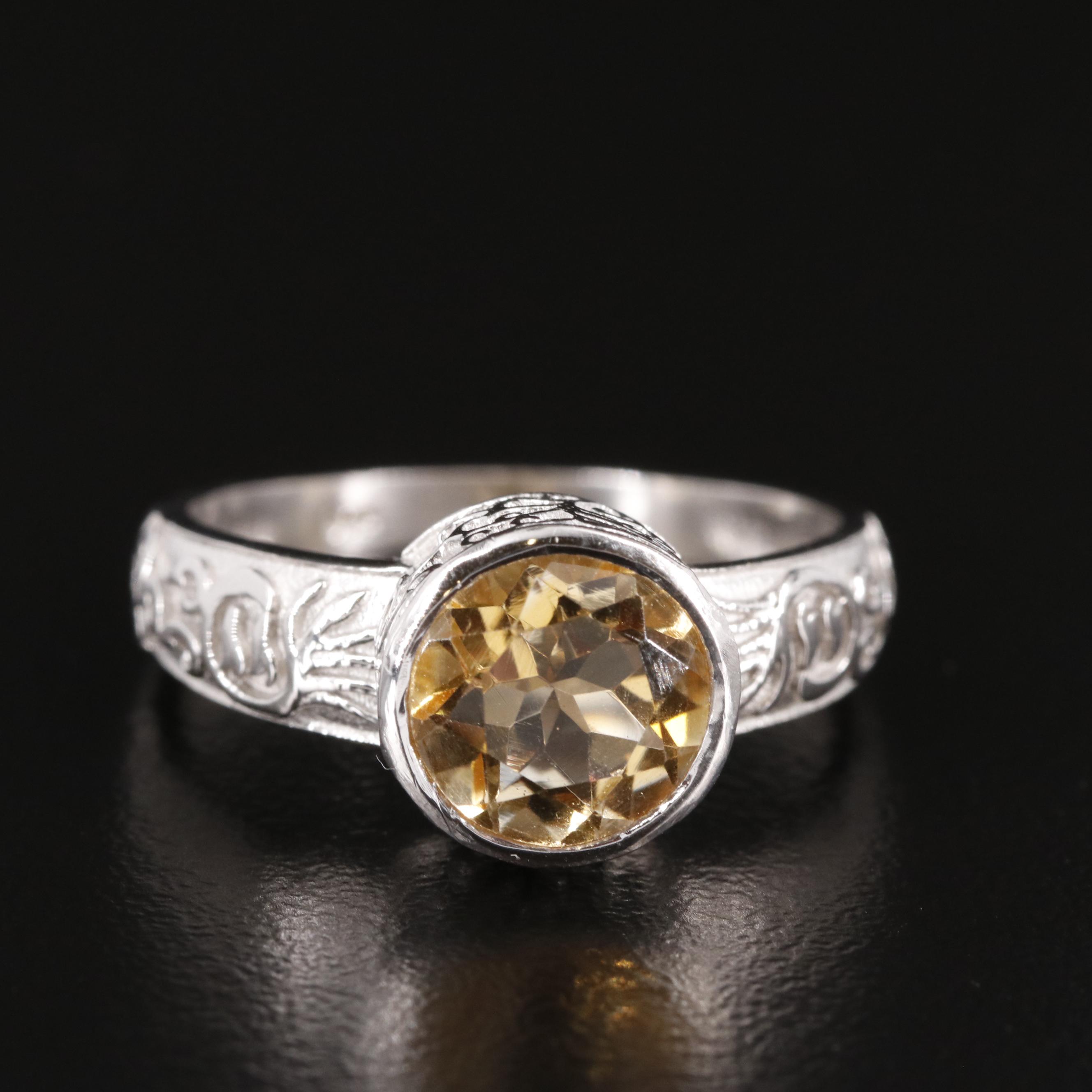 Sterling Citrine Ring