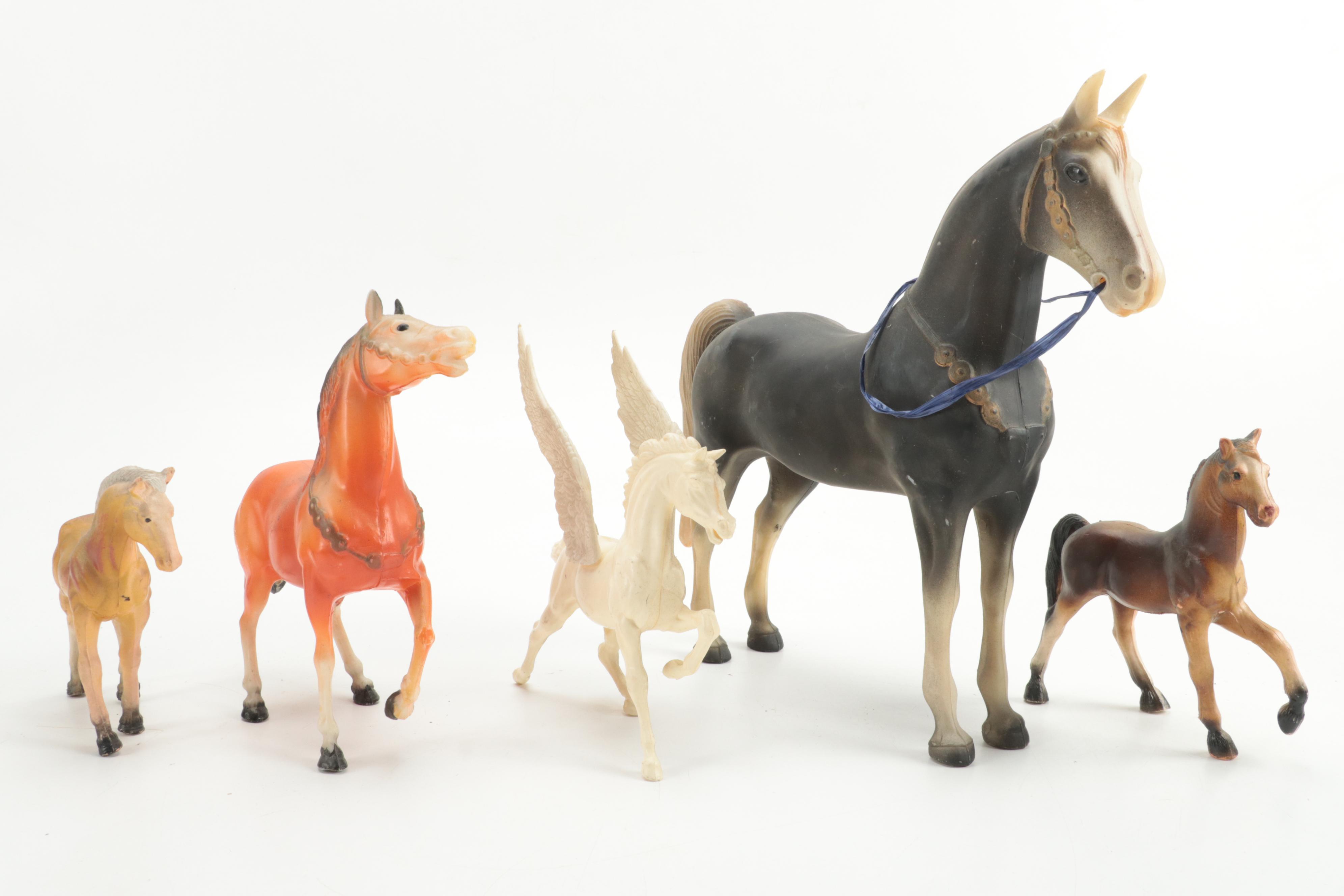 Imperial Toys Cast Plastic Horse With Other Toy Horses, Foals, and Pegasus