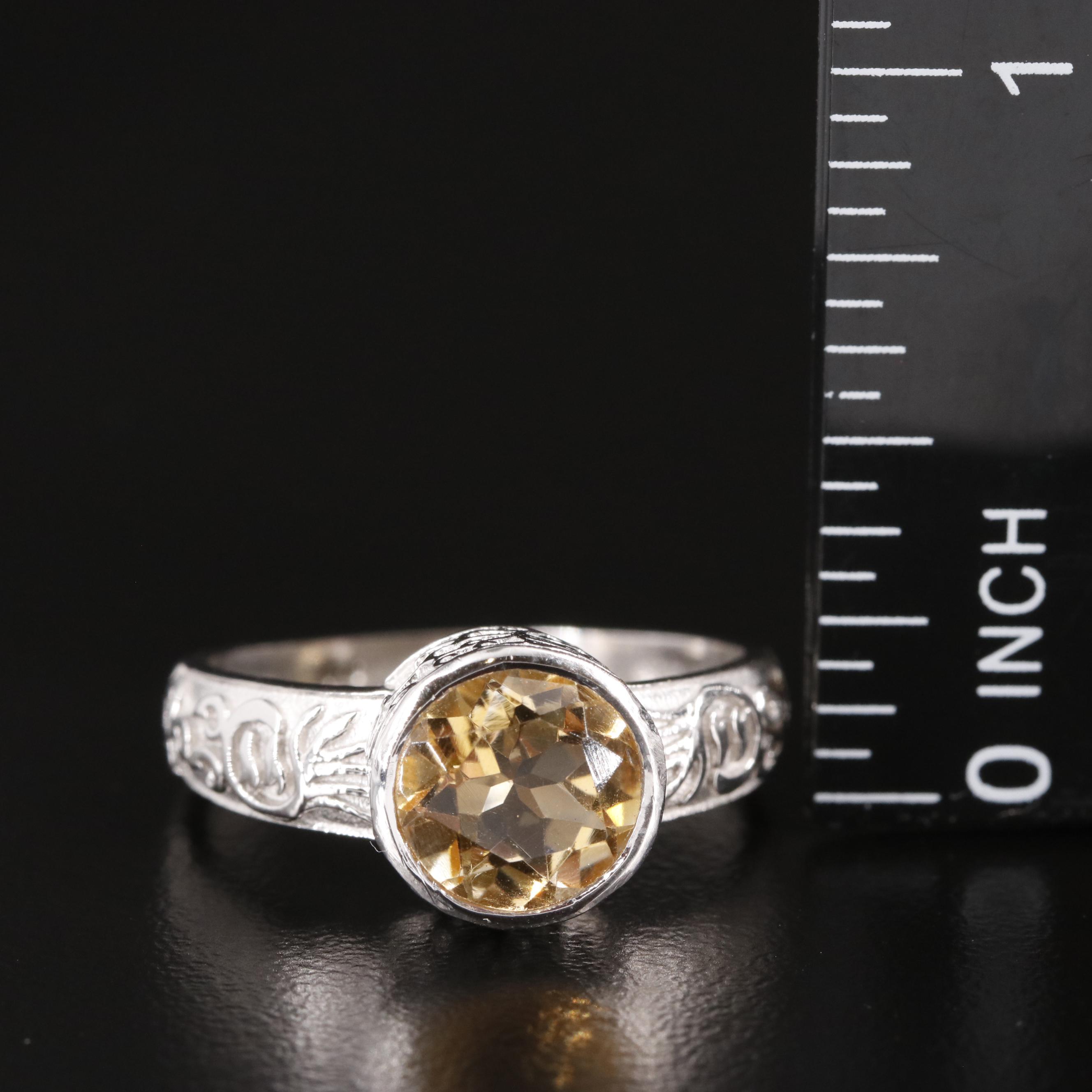 Sterling Citrine Ring
