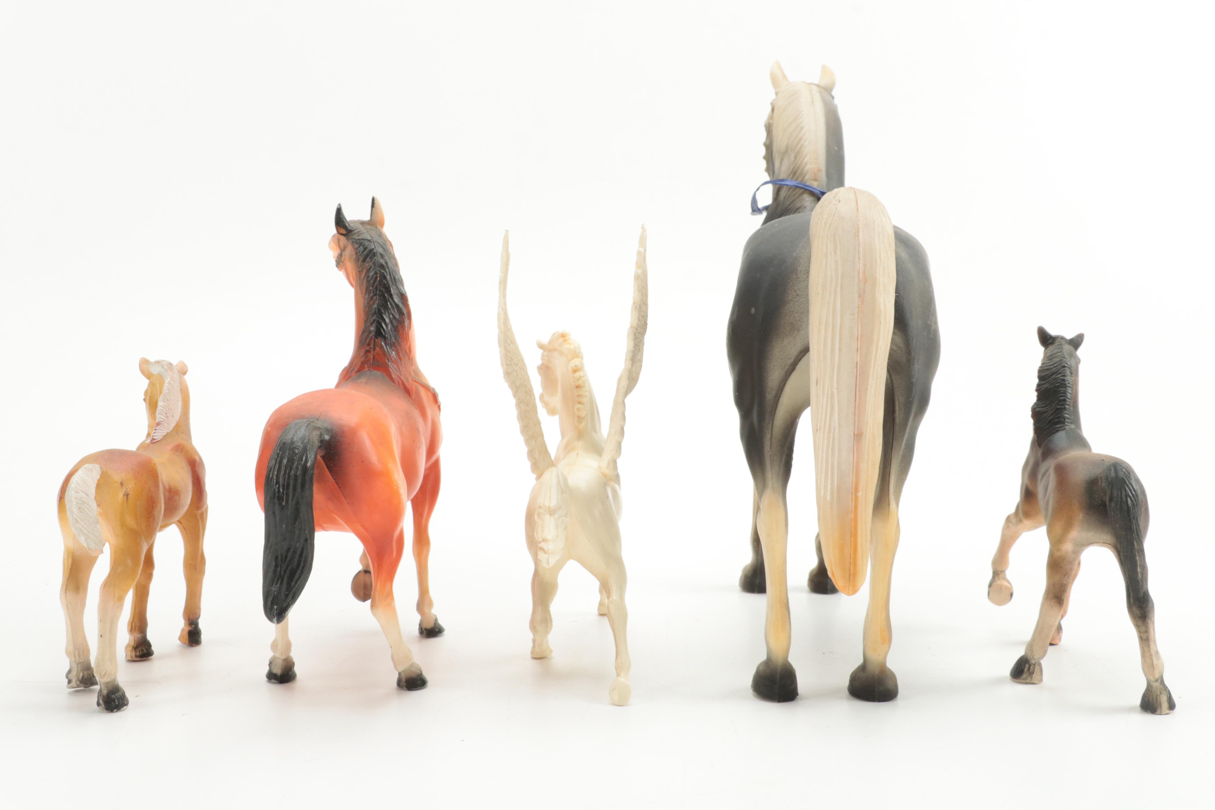 Imperial Toys Cast Plastic Horse With Other Toy Horses, Foals, and Pegasus