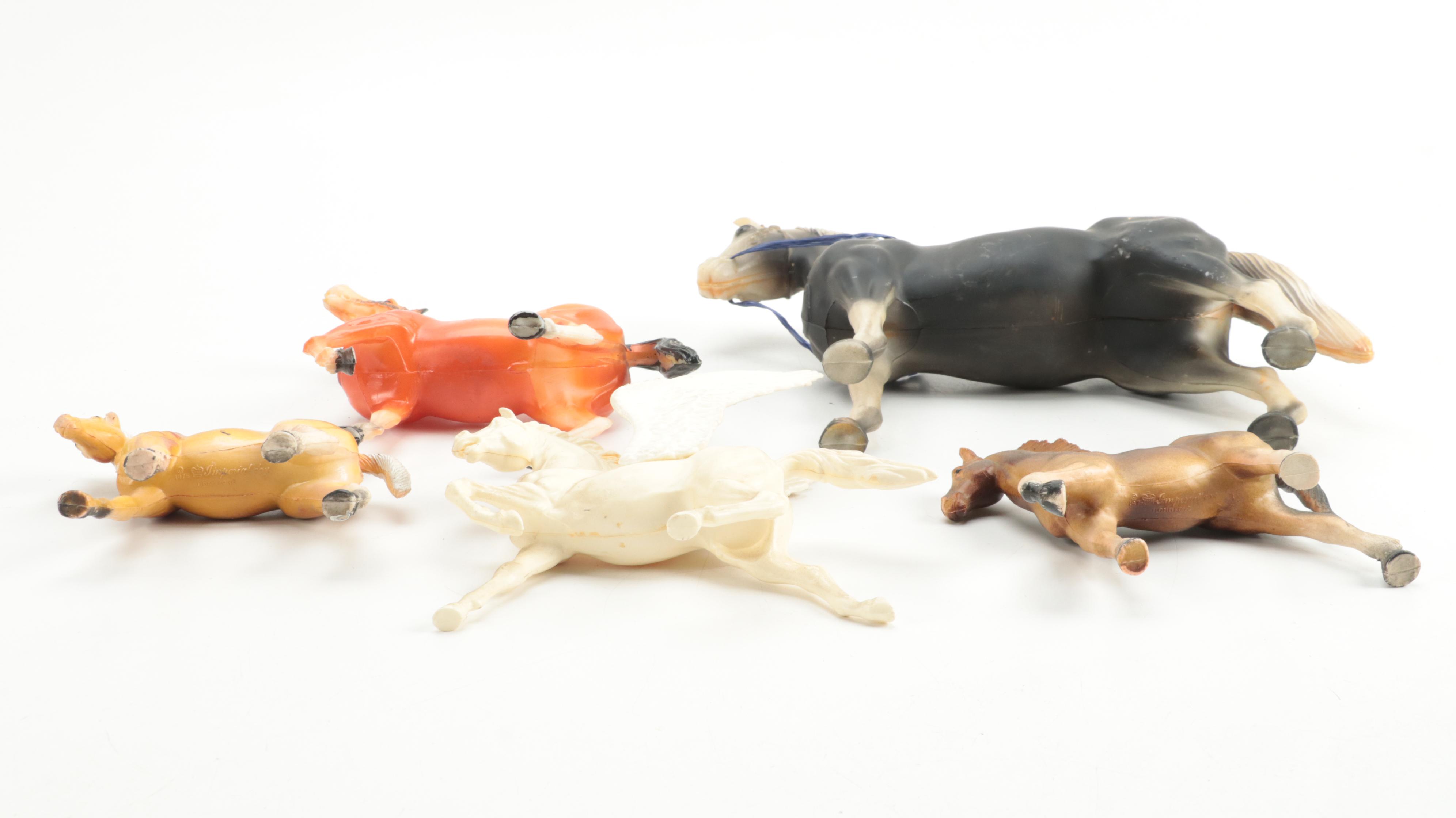 Imperial Toys Cast Plastic Horse With Other Toy Horses, Foals, and Pegasus