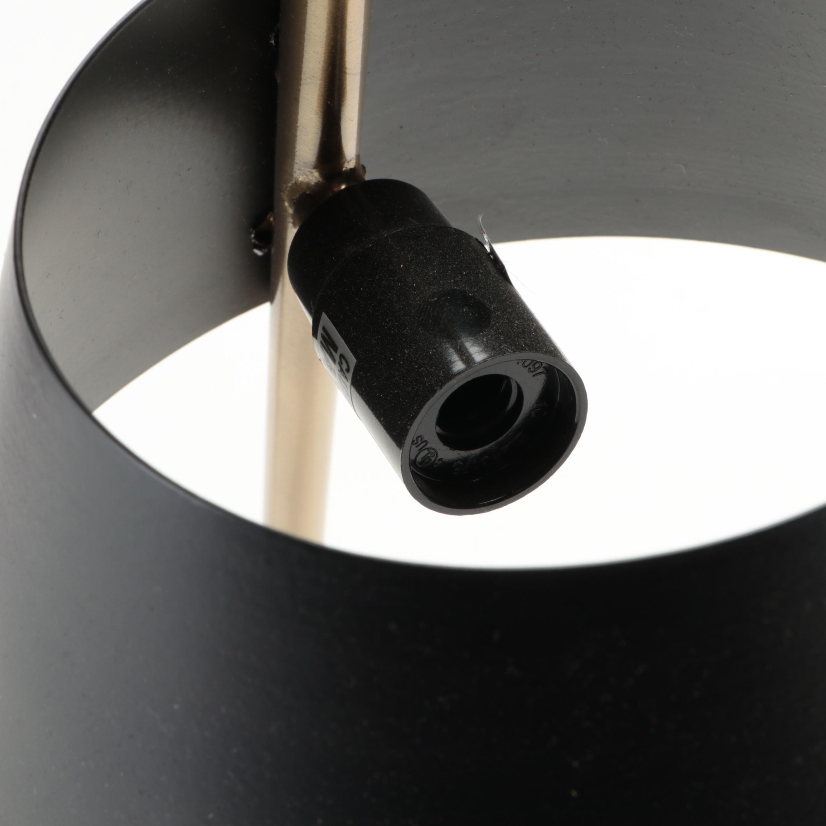 Modern Style Brushed Brass and Marble Desk Lamp with Brass Chinese Dragon Figure