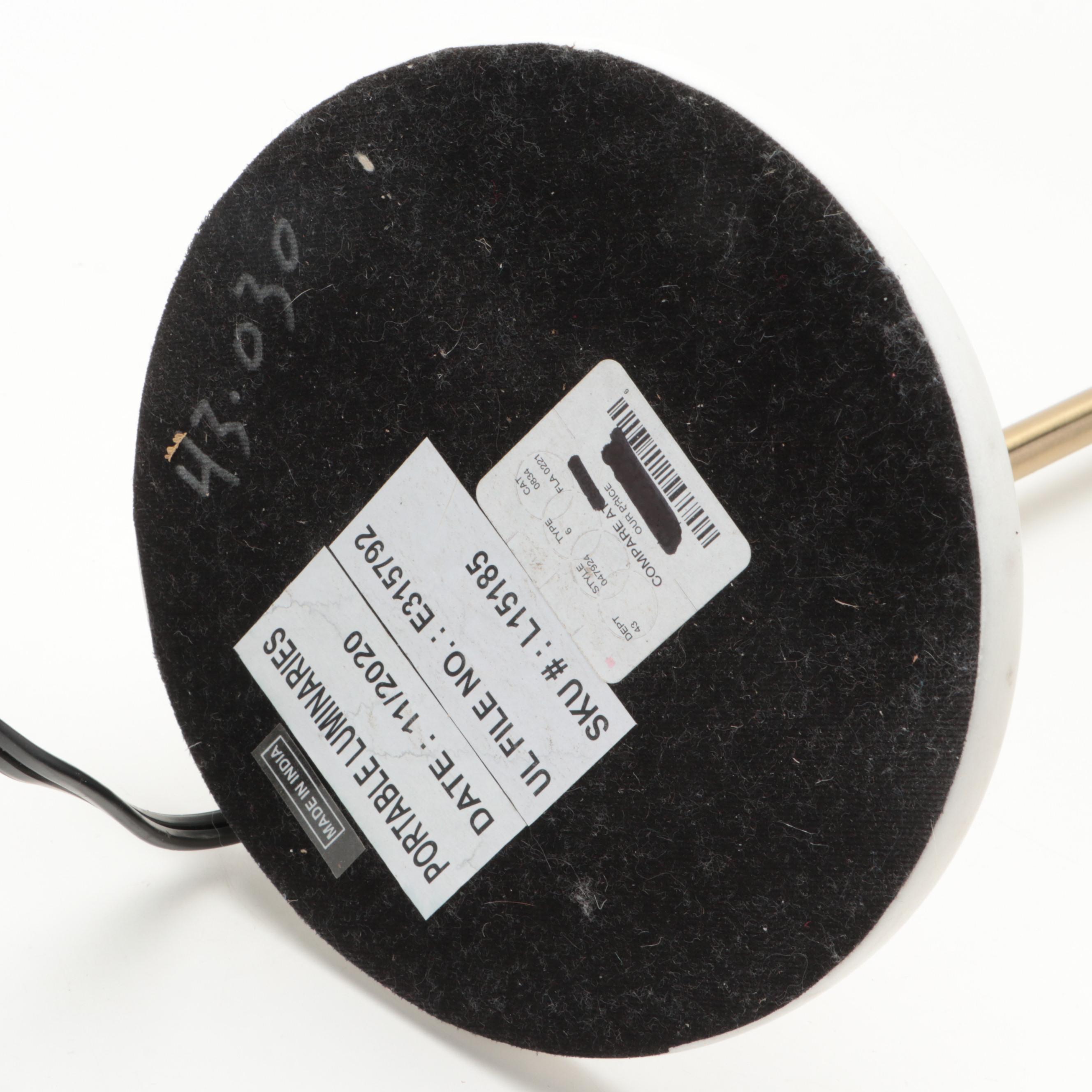 Modern Style Brushed Brass and Marble Desk Lamp with Brass Chinese Dragon Figure