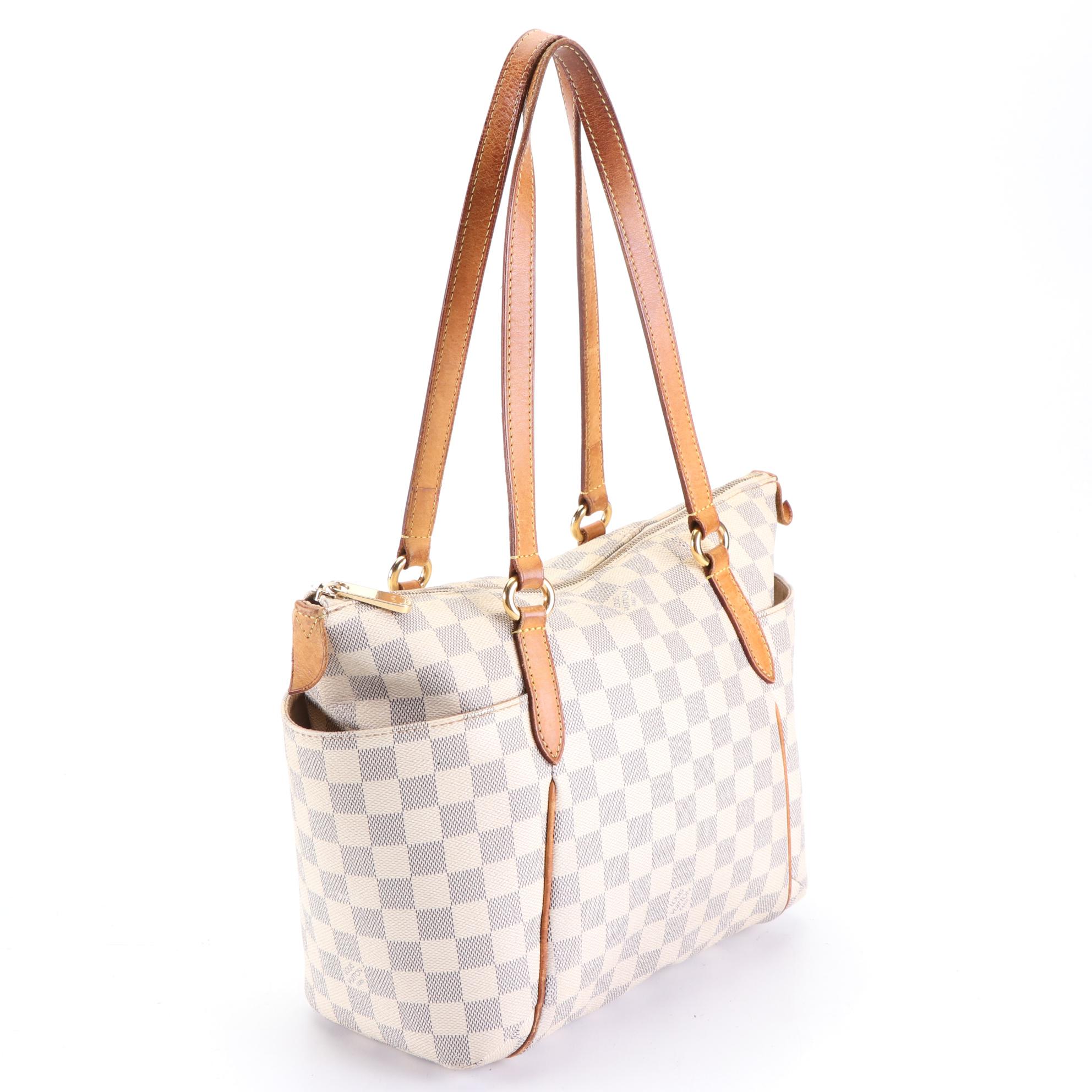 Louis Vuitton Totally PM in Damier Azur Canvas and Vachetta Leather