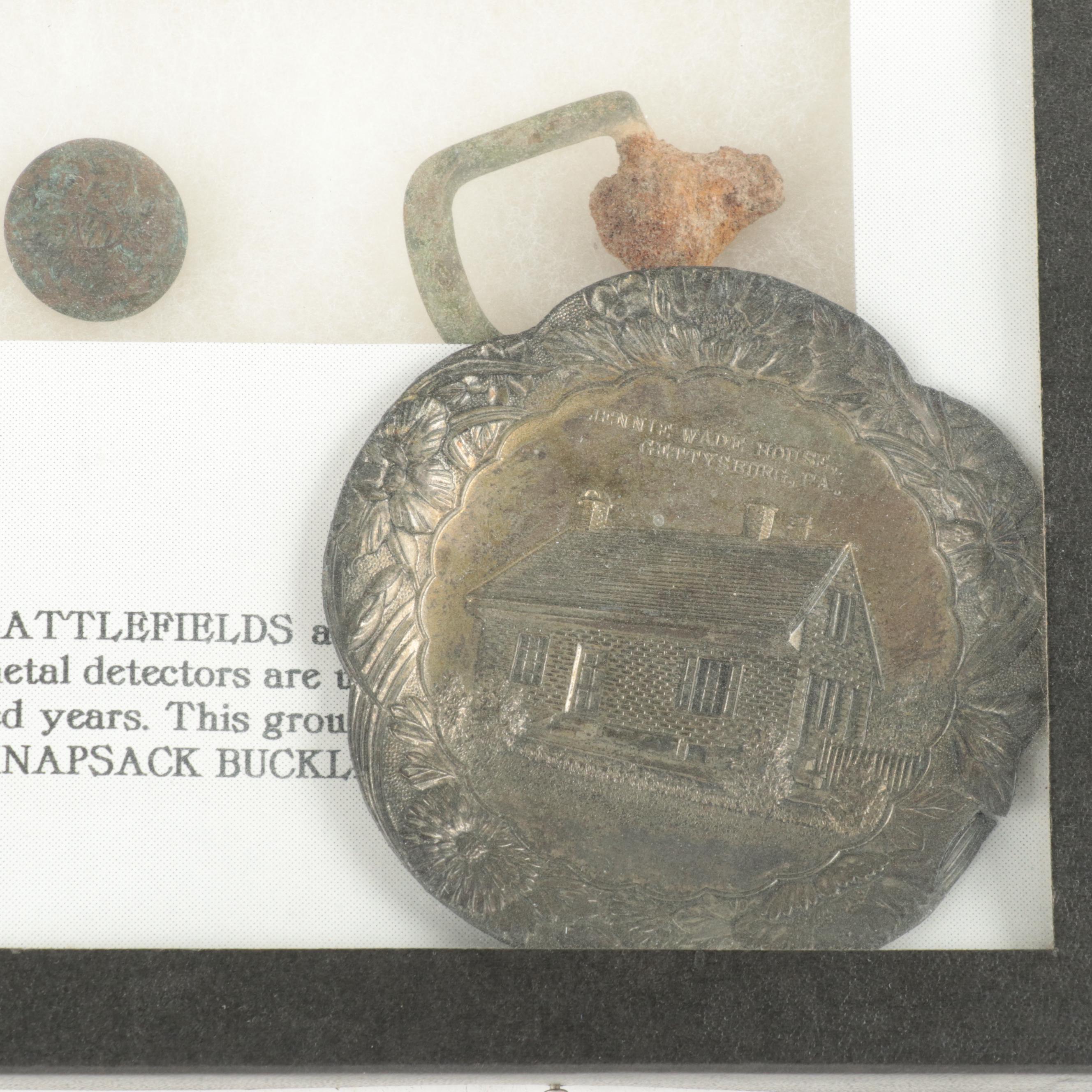 Civil War Era Ammunition and Relic Displays, Including Hotchkiss Shell Remnant