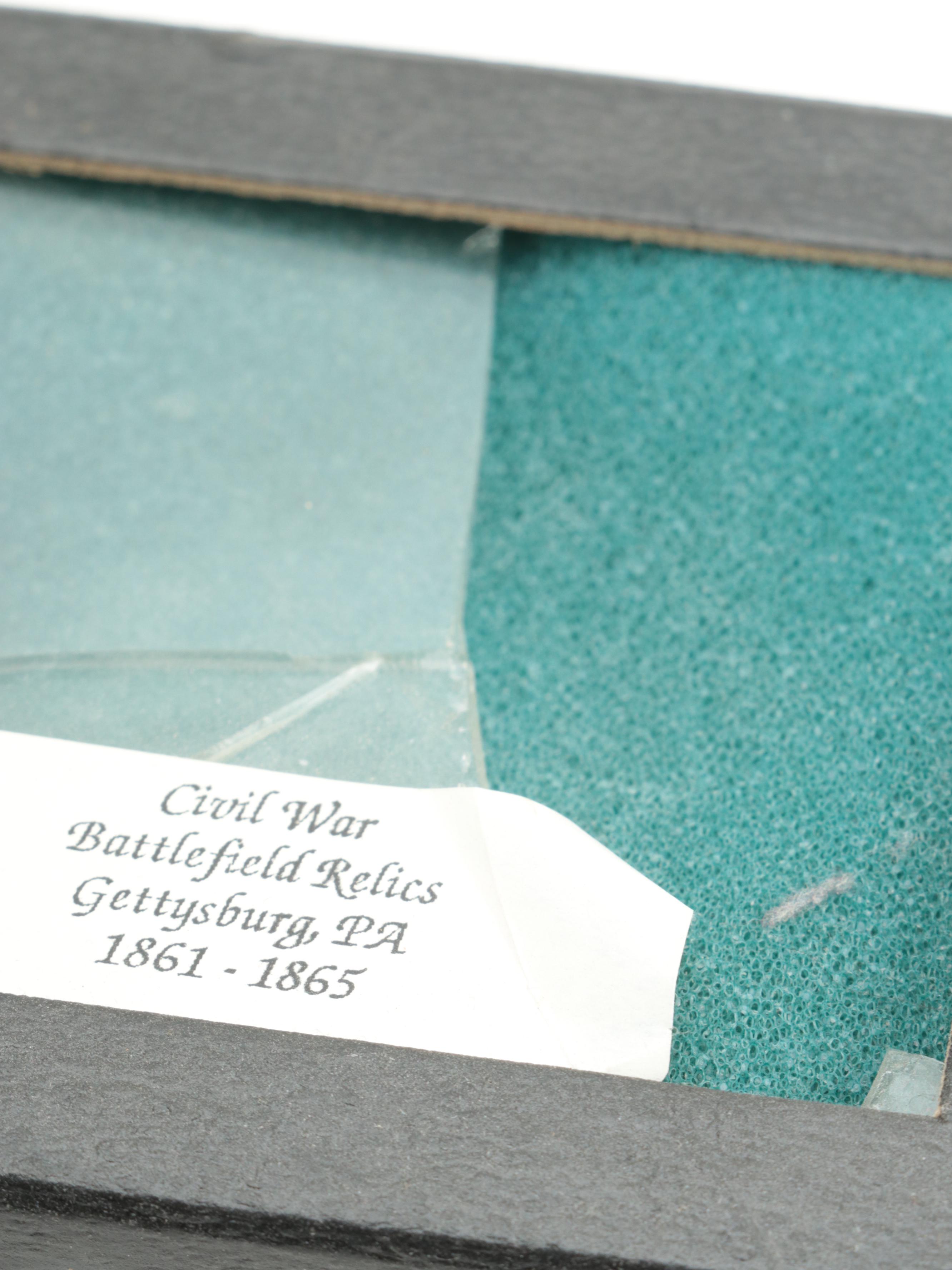 Civil War Era Ammunition and Relic Displays, Including Hotchkiss Shell Remnant