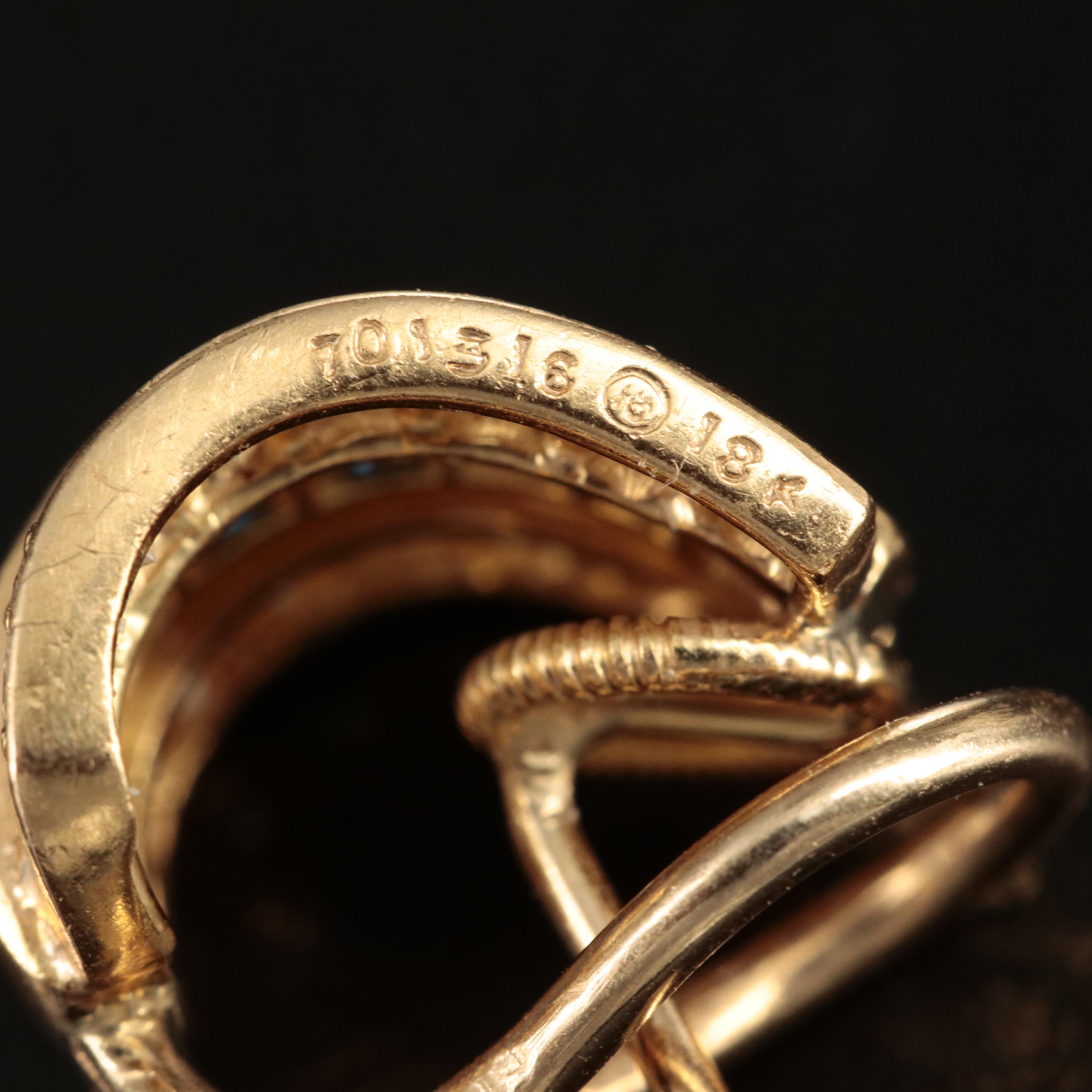 18K Sapphire and Diamond J Hoop Earrings