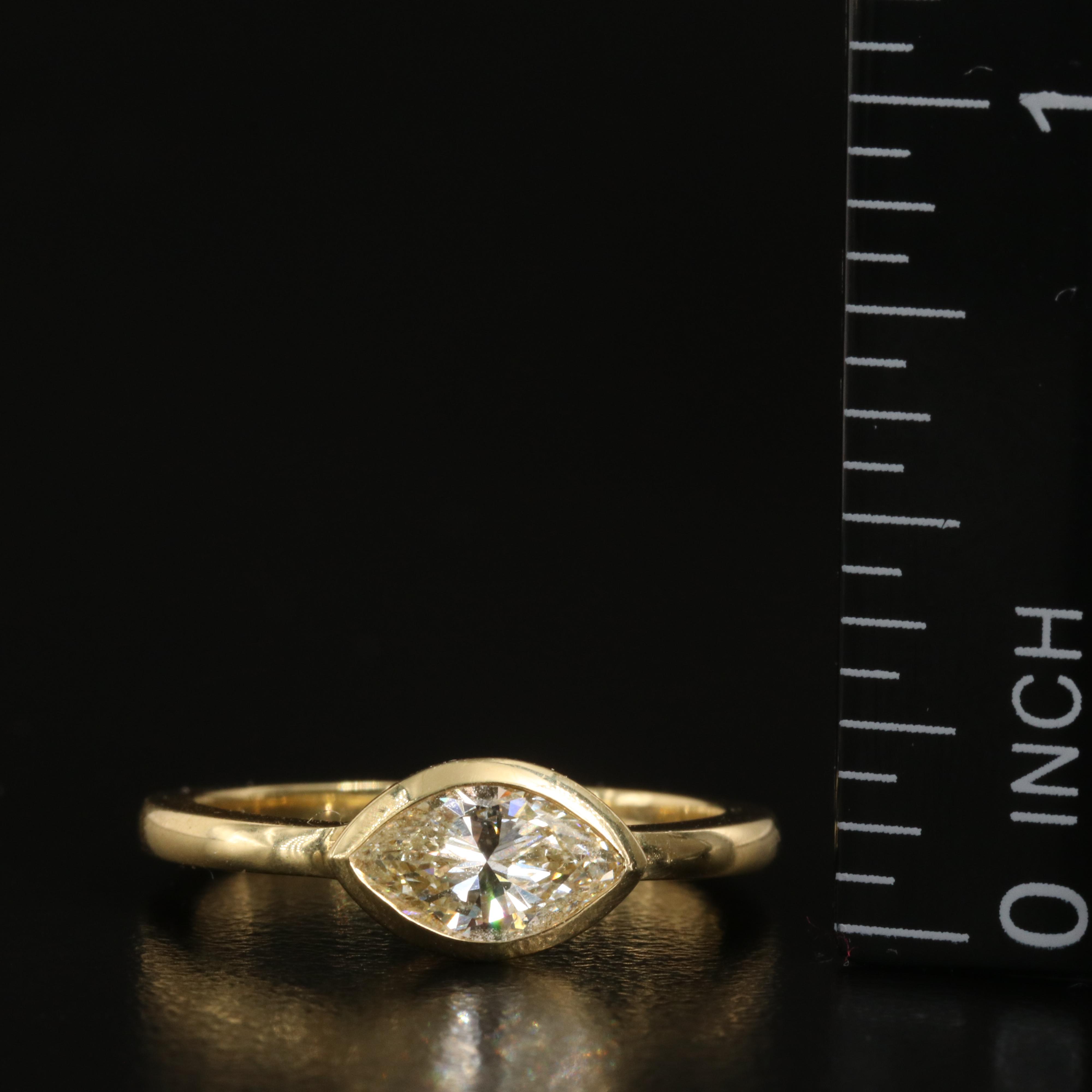 18K 0.86 CT Diamond East-West Solitaire Ring