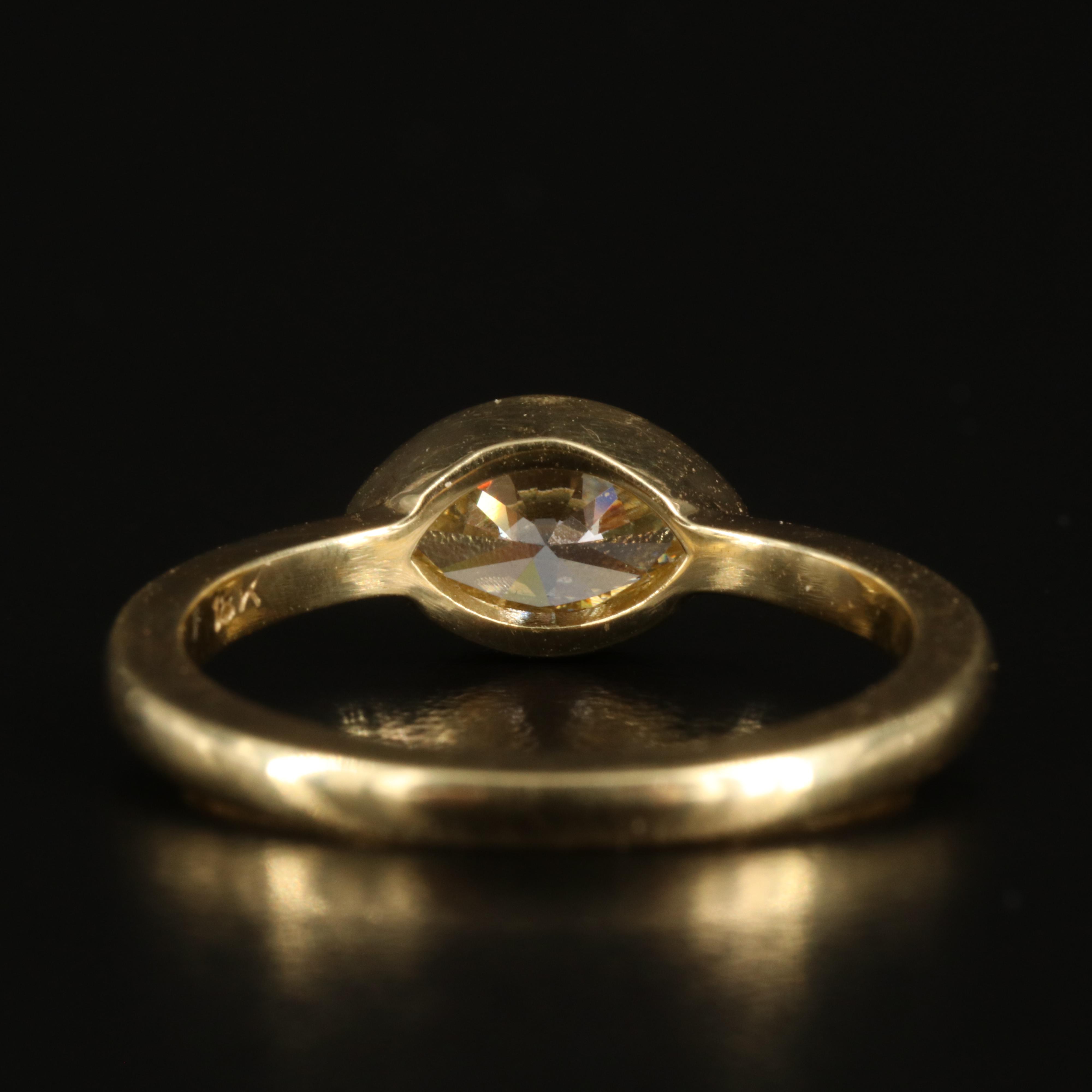 18K 0.86 CT Diamond East-West Solitaire Ring