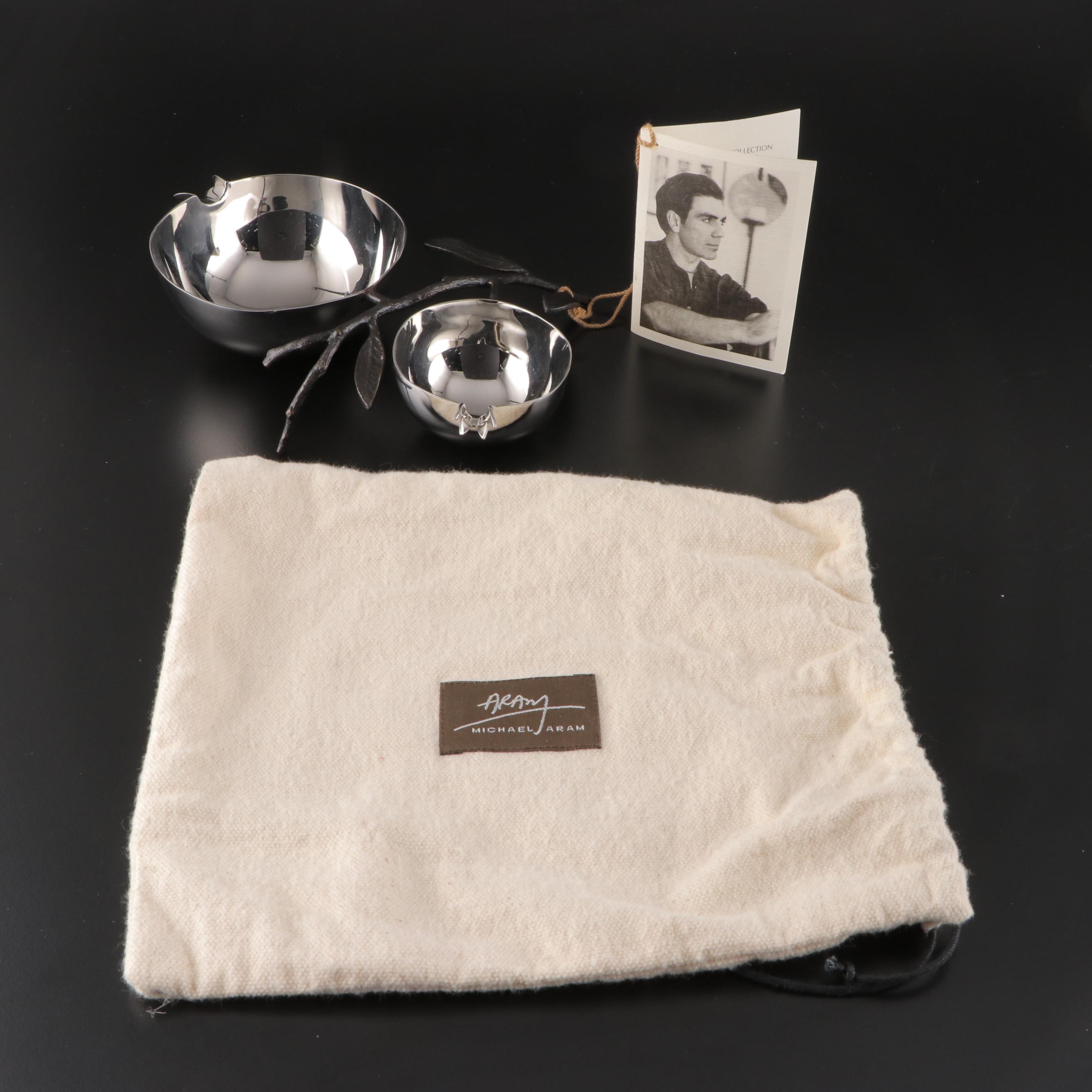 Michael Aram Metal Pomegranate Bowl and Twist Candy Cane Ornament