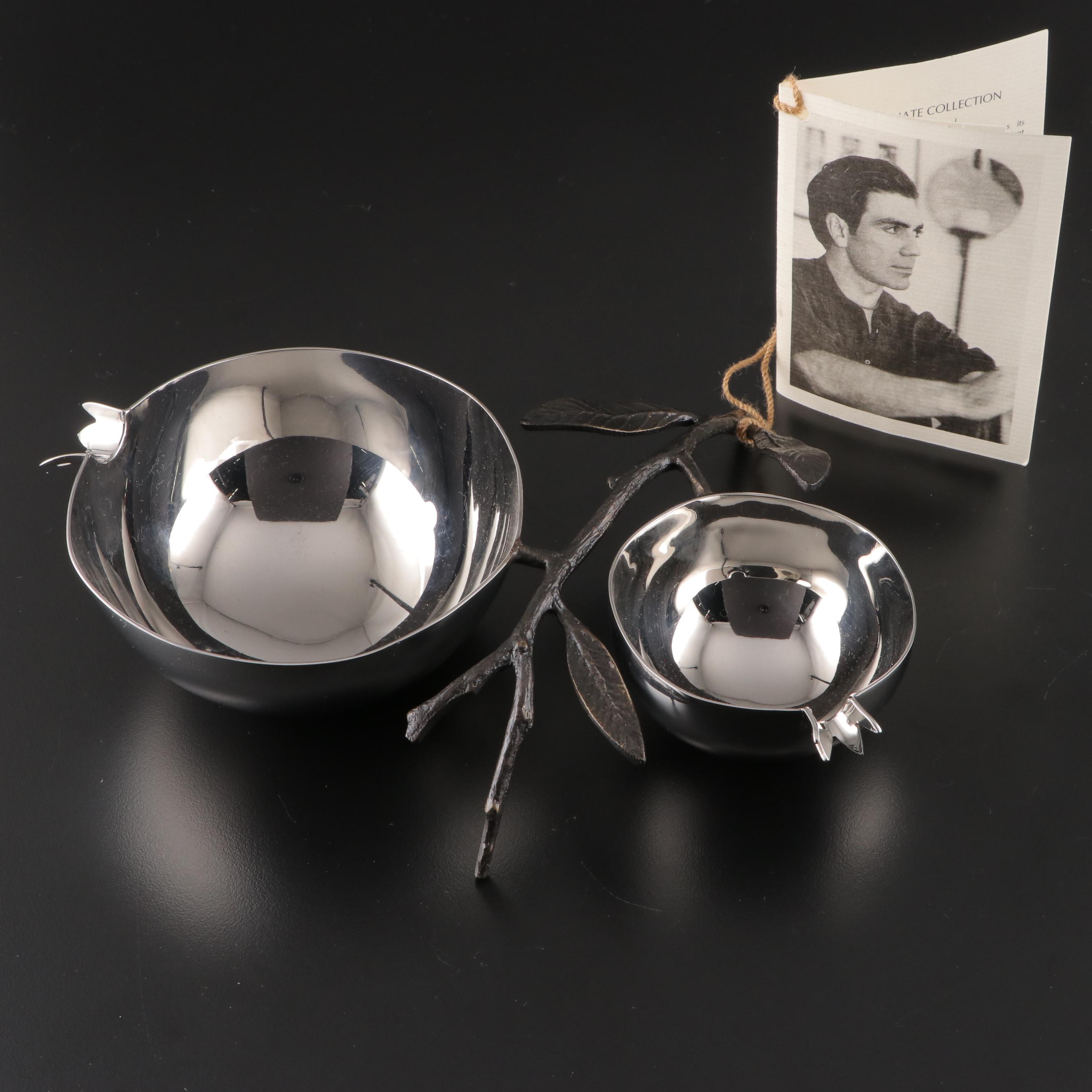 Michael Aram Metal Pomegranate Bowl and Twist Candy Cane Ornament