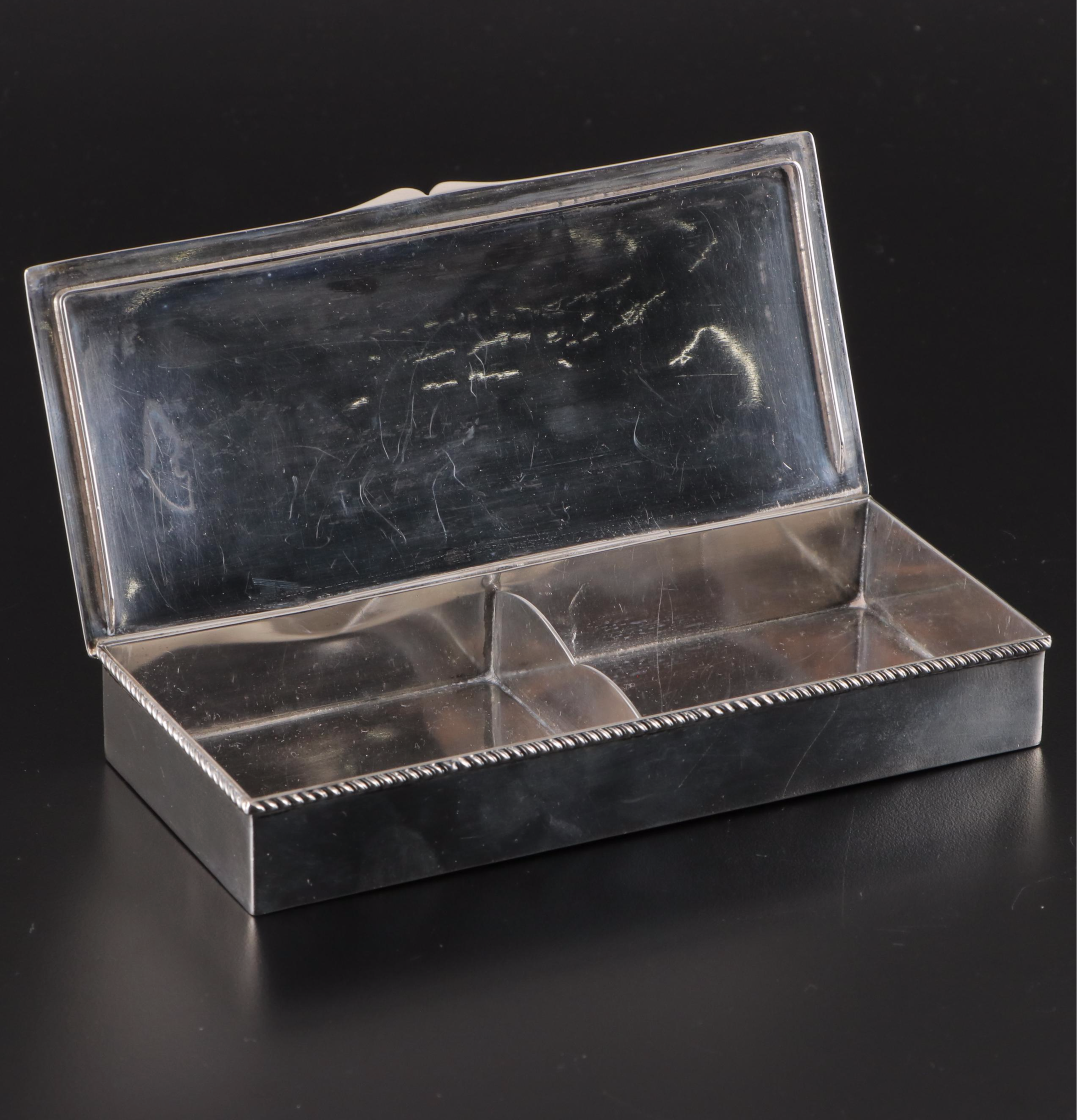 Sterling Silver Gadrooned Edge Cigarette Box