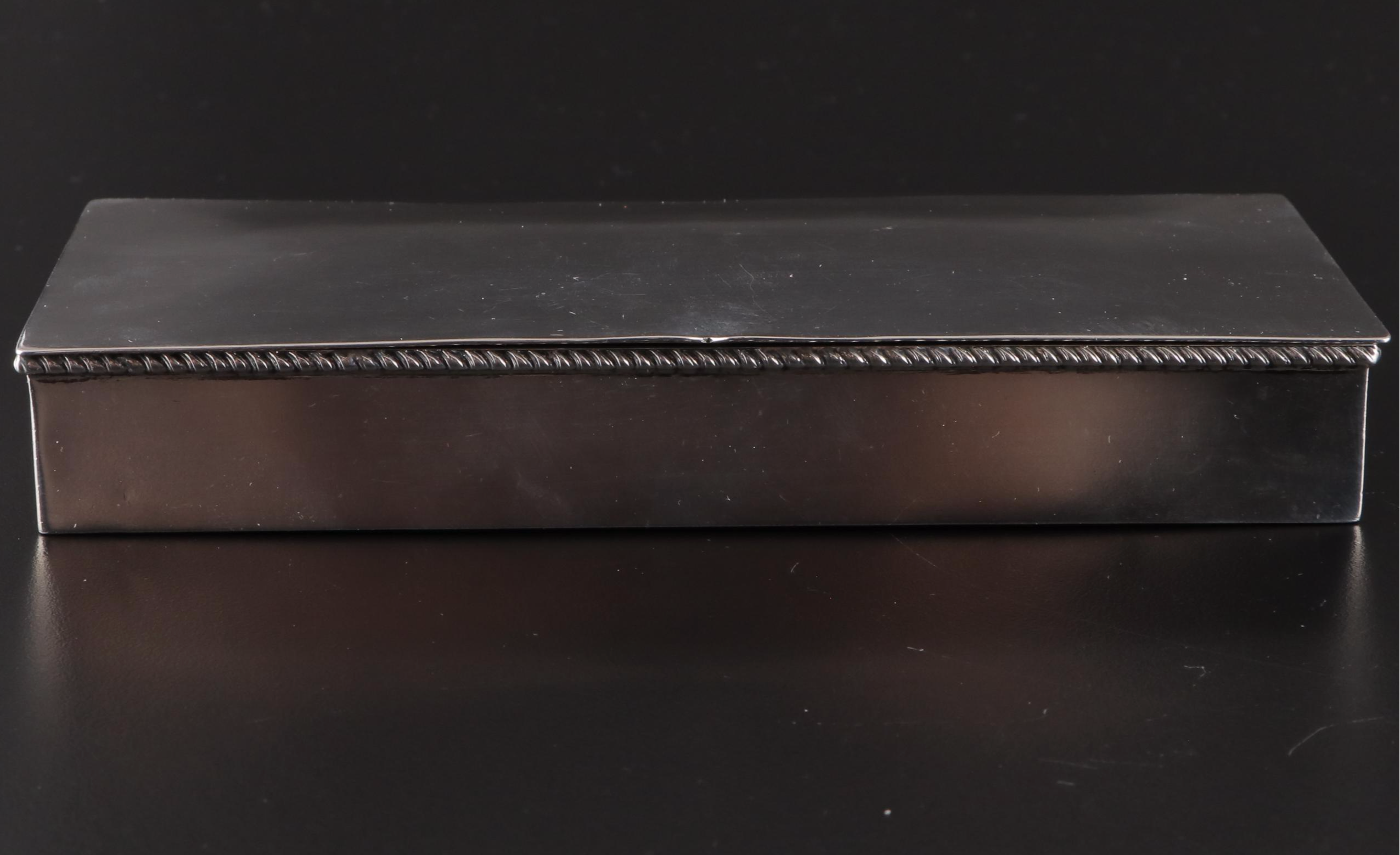 Sterling Silver Gadrooned Edge Cigarette Box