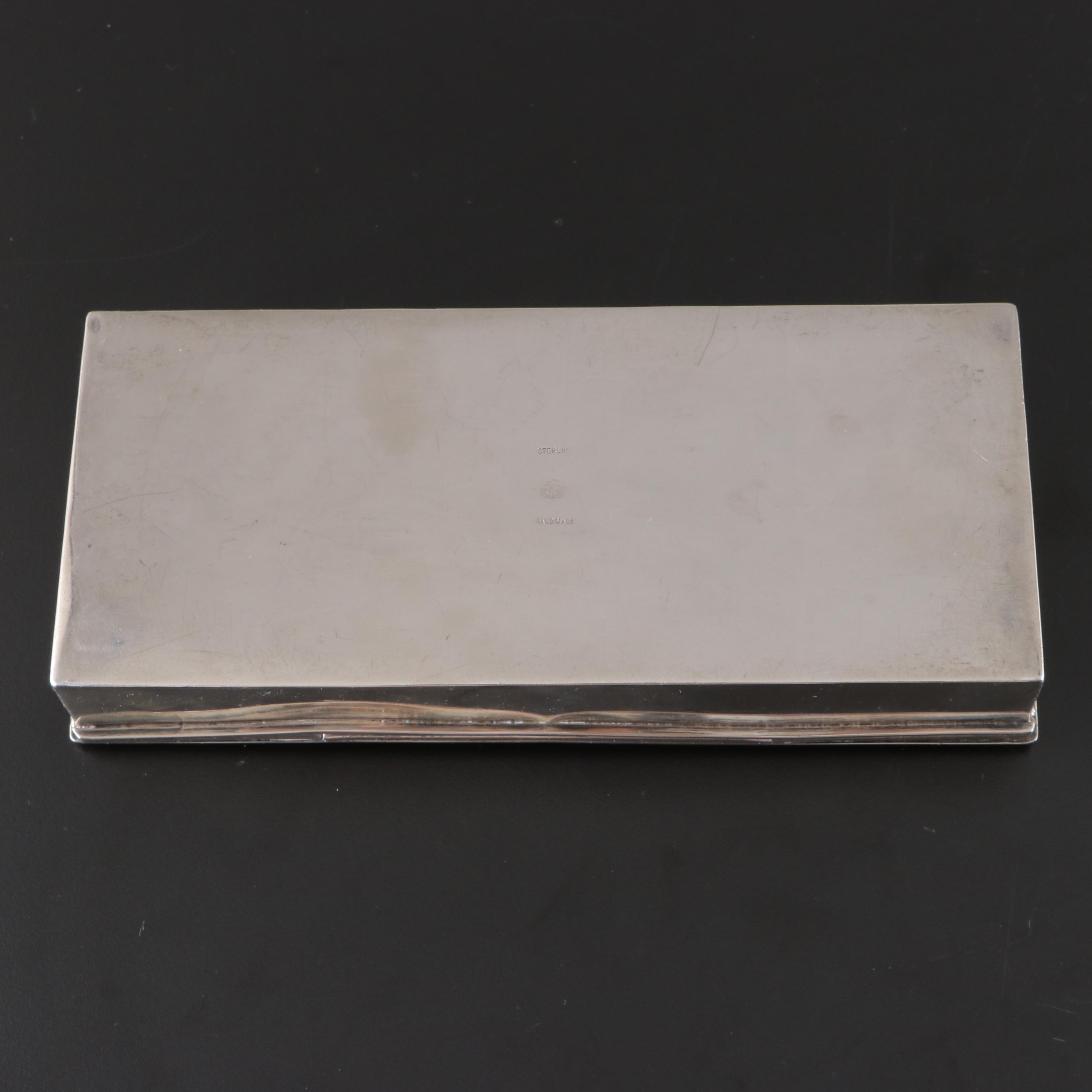 Sterling Silver Gadrooned Edge Cigarette Box