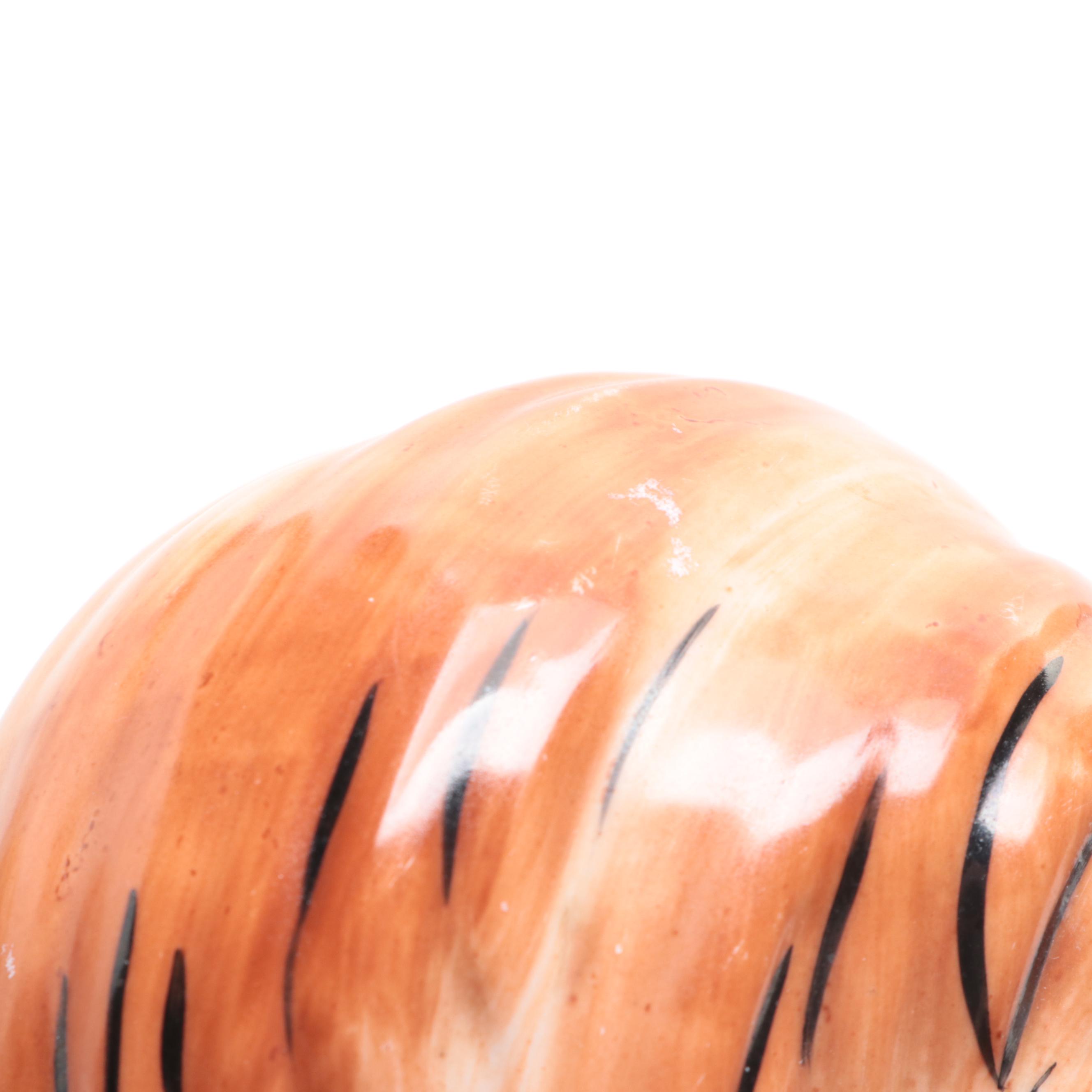 Pair of Chinese Staffordshire Style Pekingese Figurines