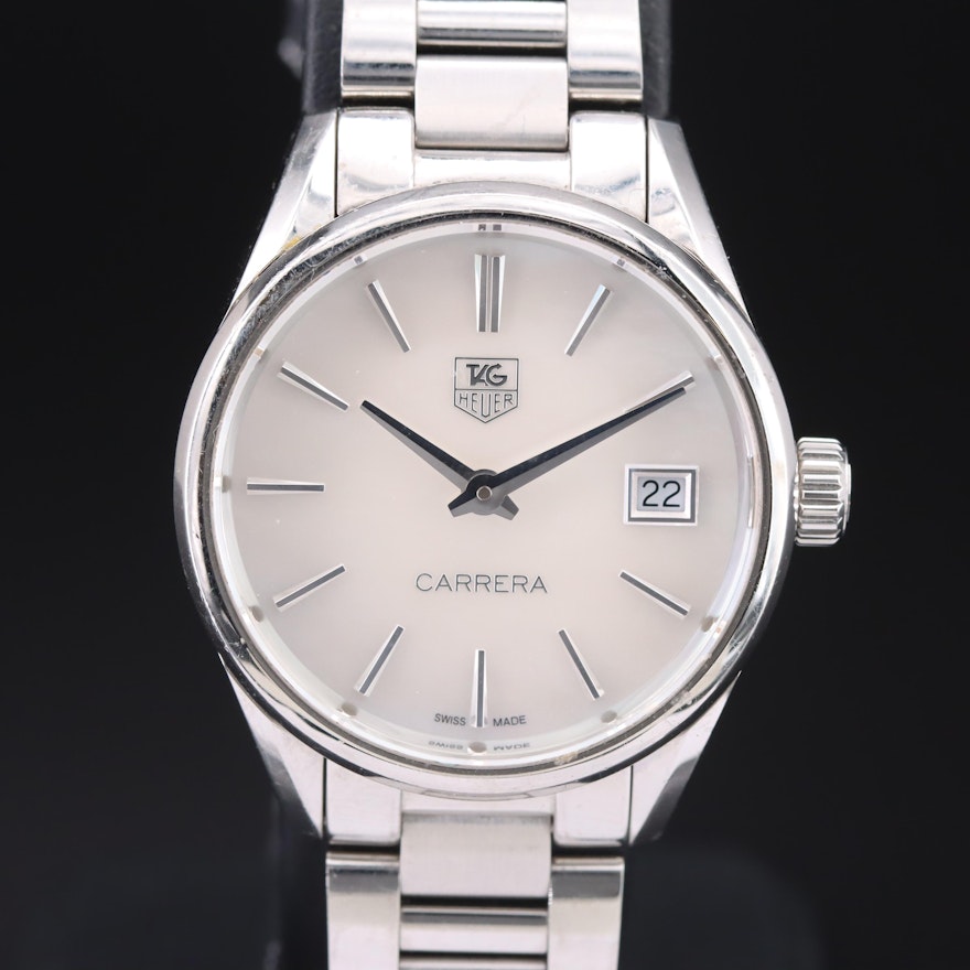 TAG Heuer Carrera Quartz Mother-of-Pearl Dial Wristwatch