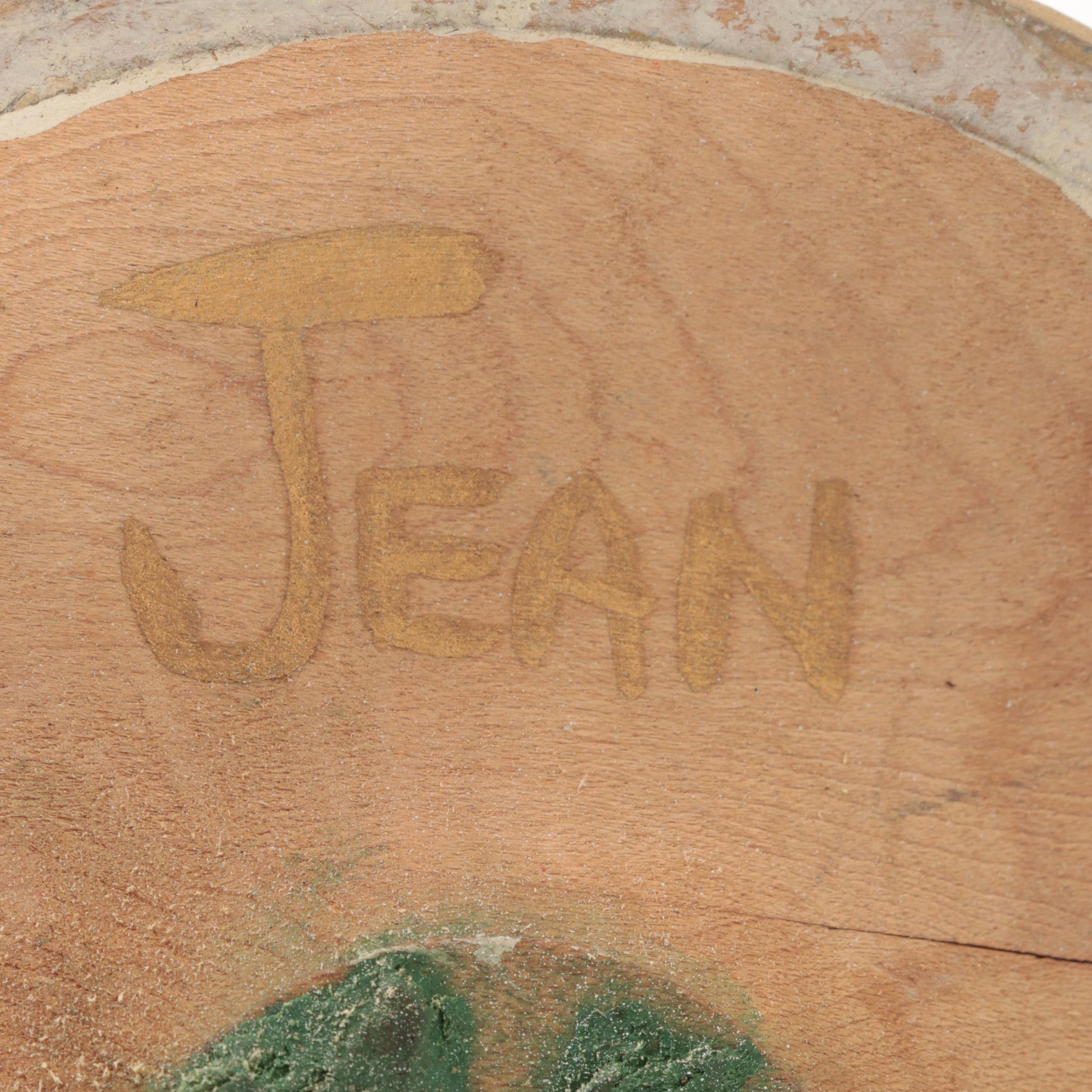 Artist Signed Angel Figurine with Other Hand-Painted Wood Figurines