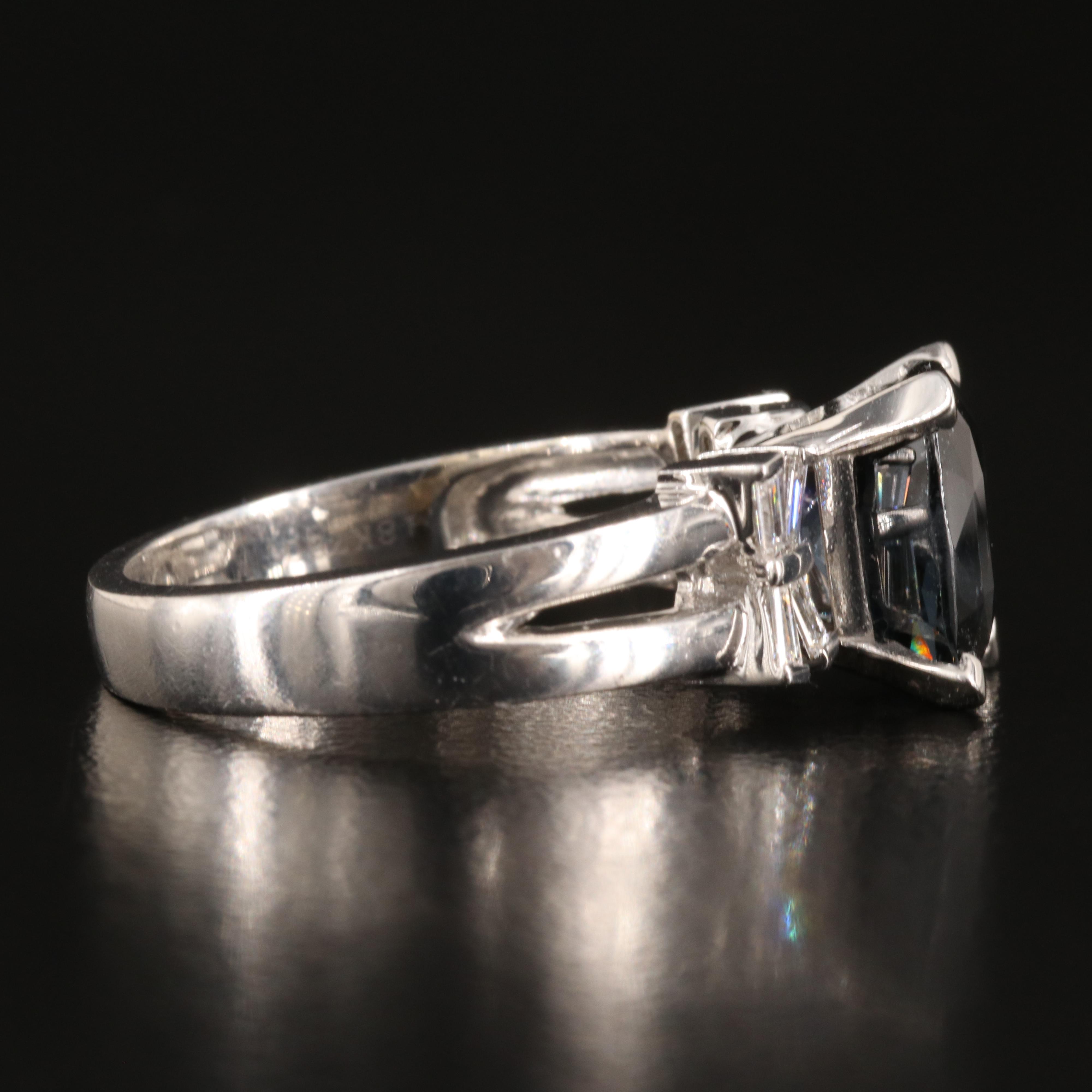 18K Color Change Spinel and Diamond Ring