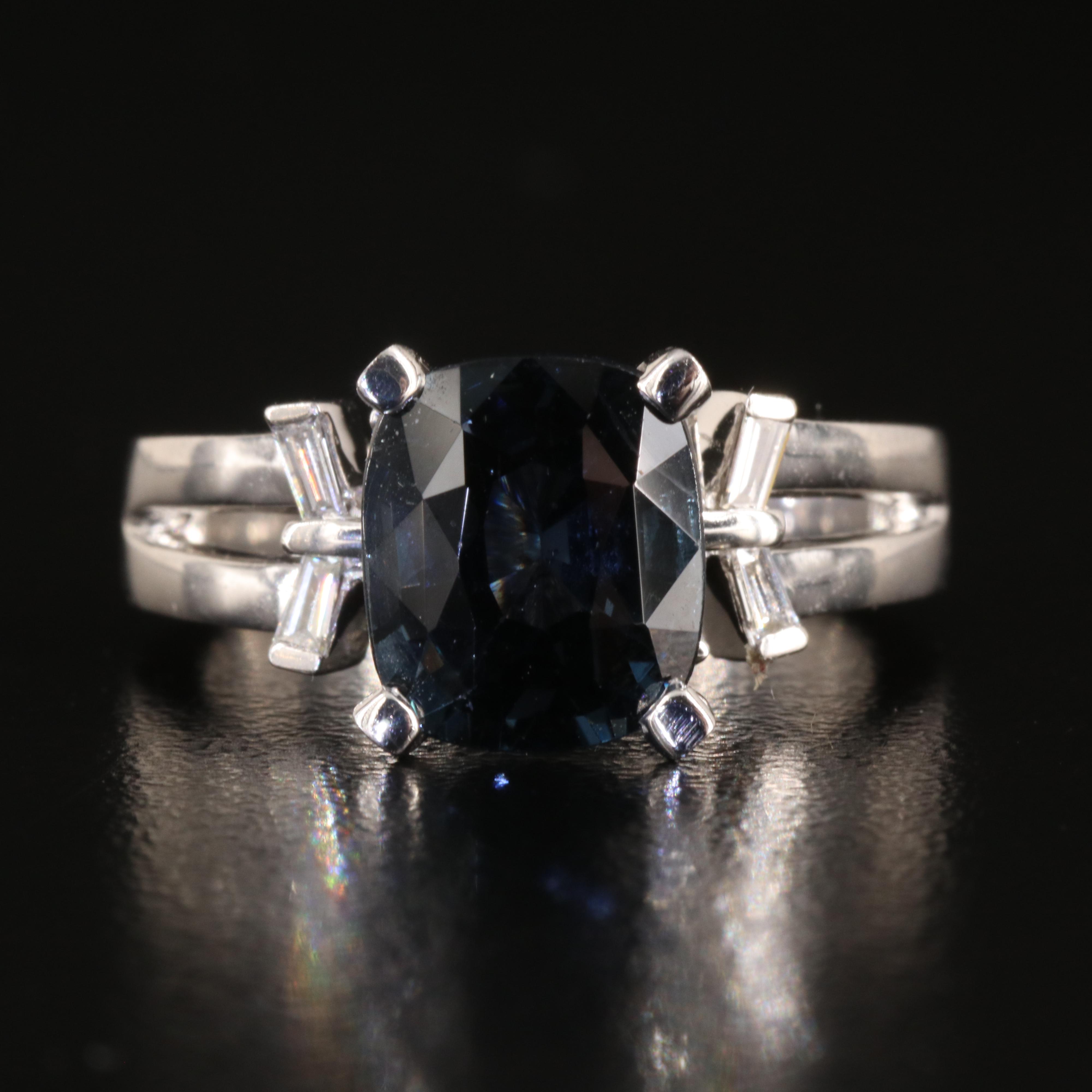 18K Color Change Spinel and Diamond Ring