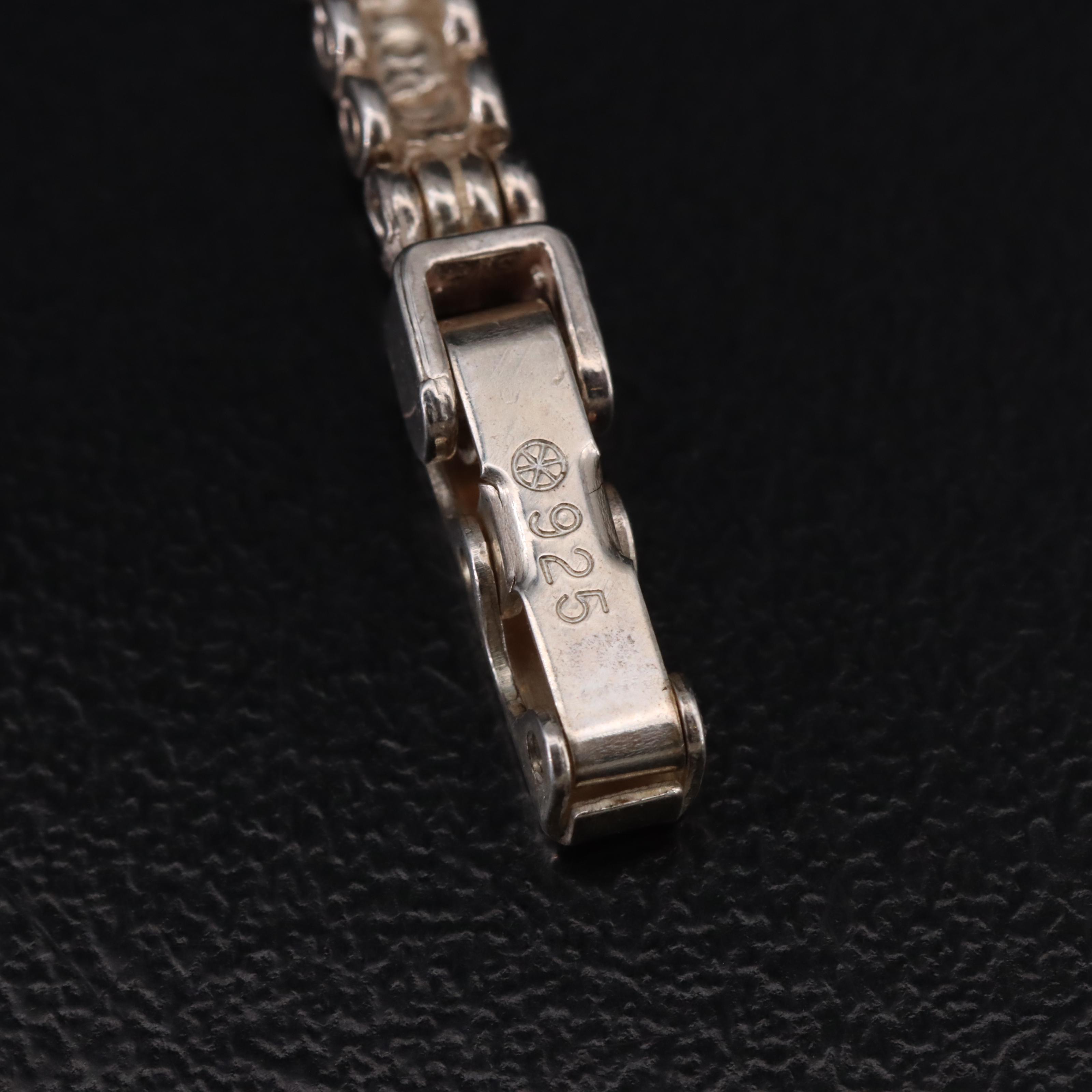 Sterling Citrine, Diopside, Black Onyx and Panther Link Bracelets