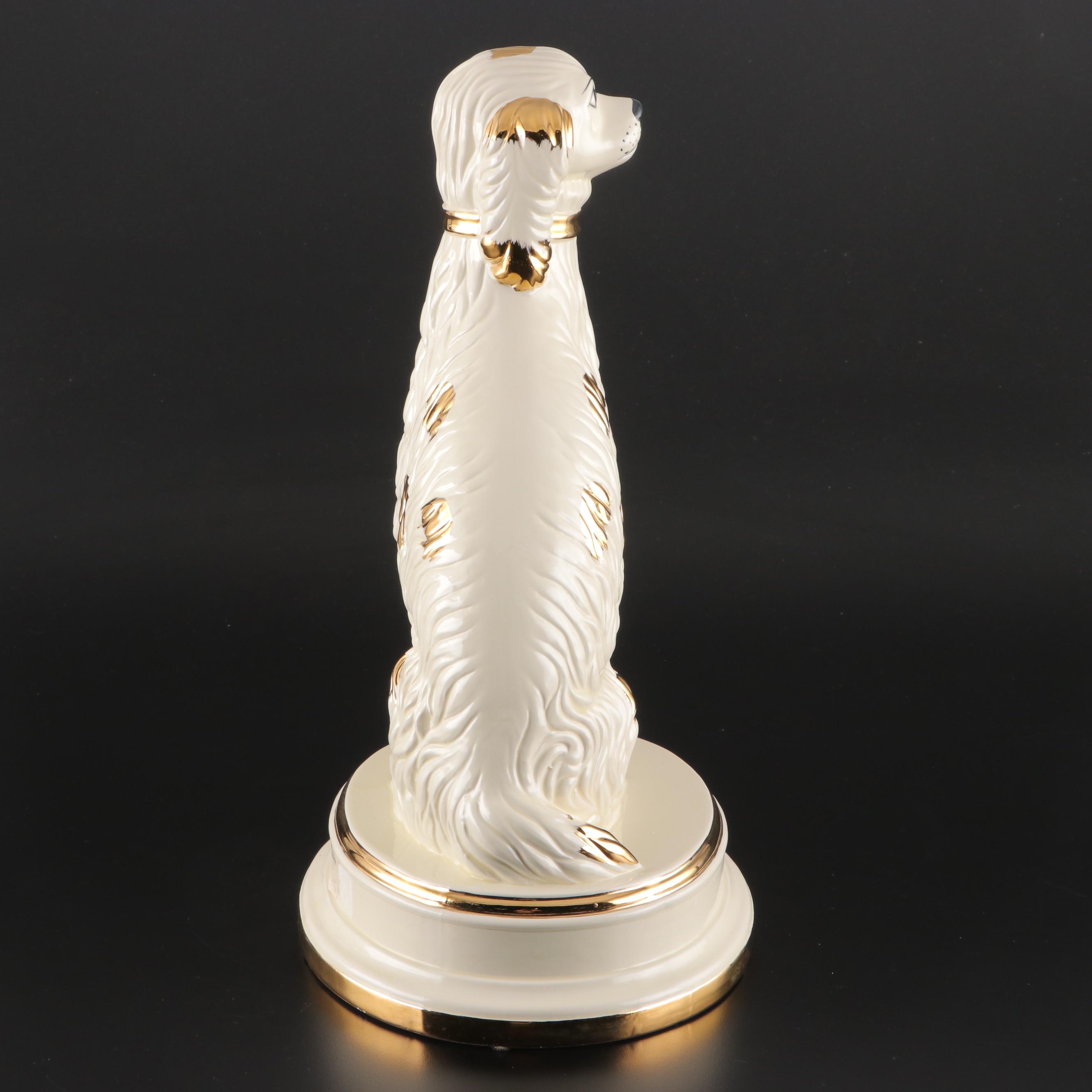 Chelsea House Italian Ceramic Staffordshire Style Dogs with Gilt Accents