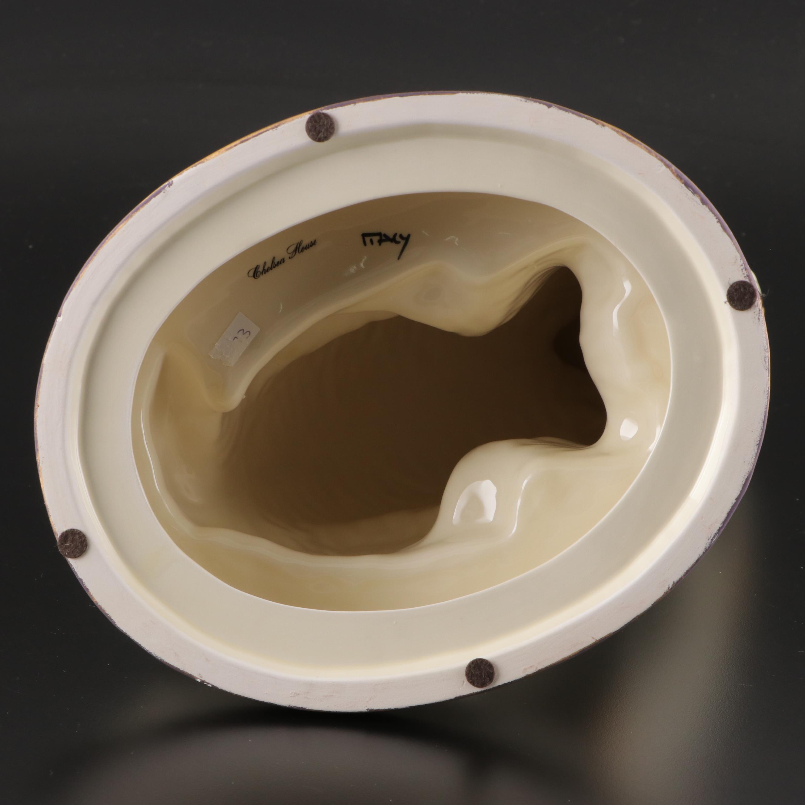 Chelsea House Italian Ceramic Staffordshire Style Dogs with Gilt Accents