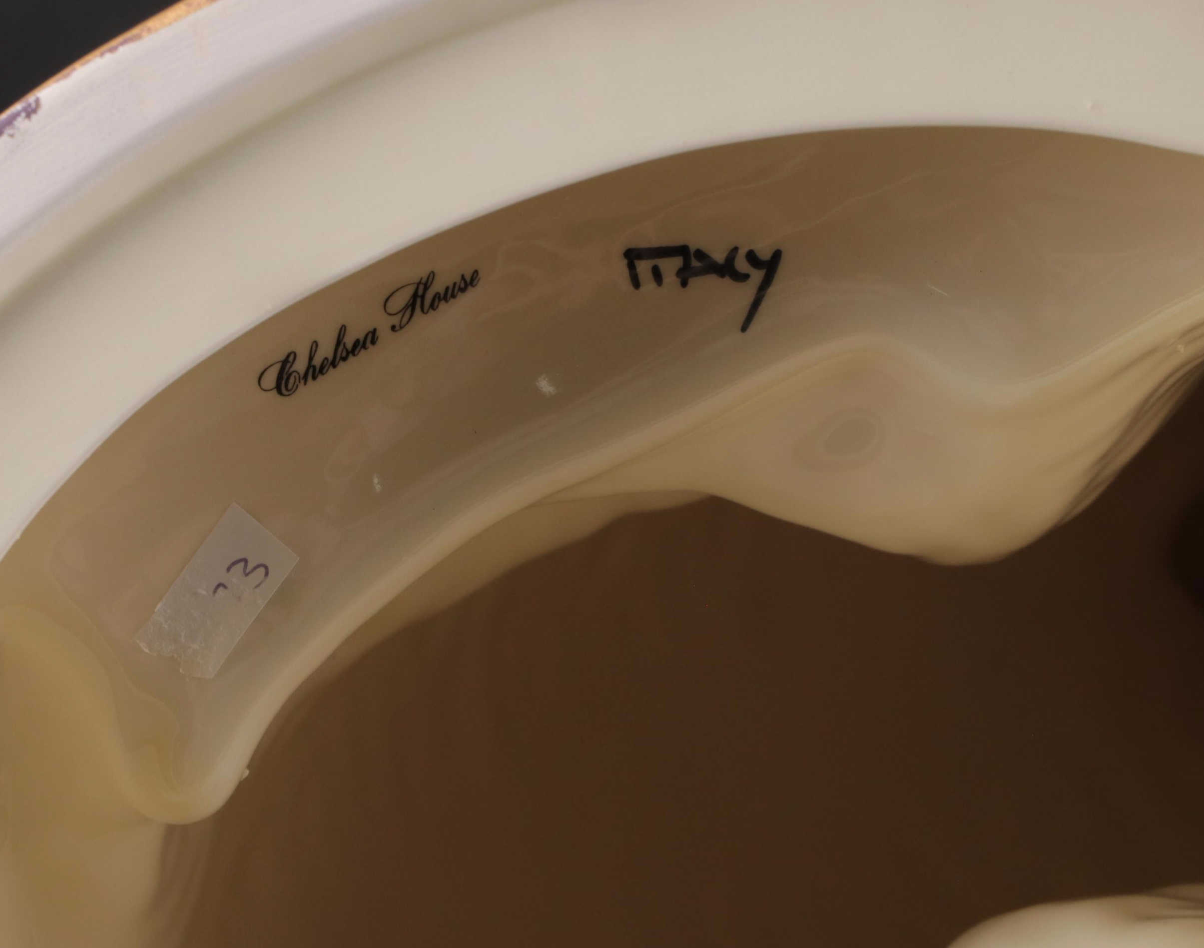 Chelsea House Italian Ceramic Staffordshire Style Dogs with Gilt Accents