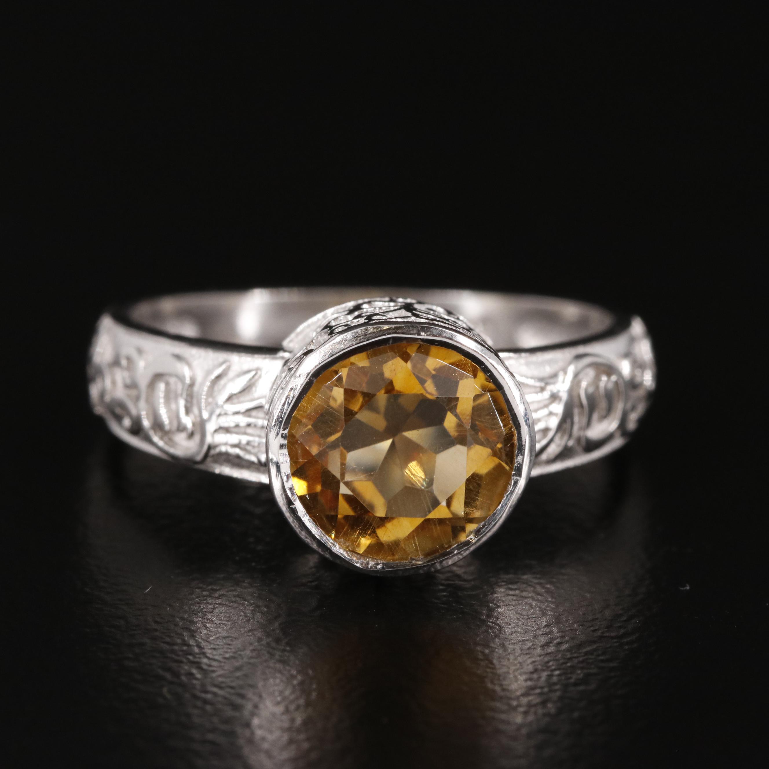 Sterling Citrine Ring