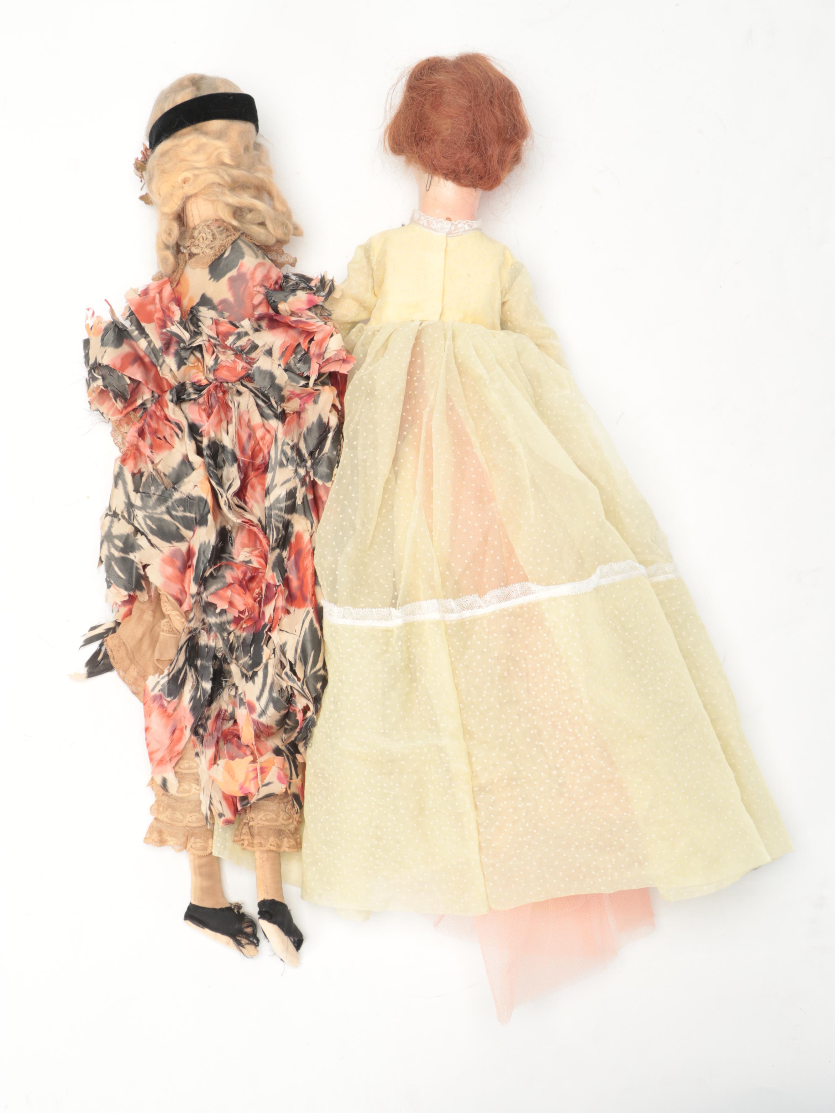 French Style Composition and Cloth Dolls, Early to Mid-20th Century