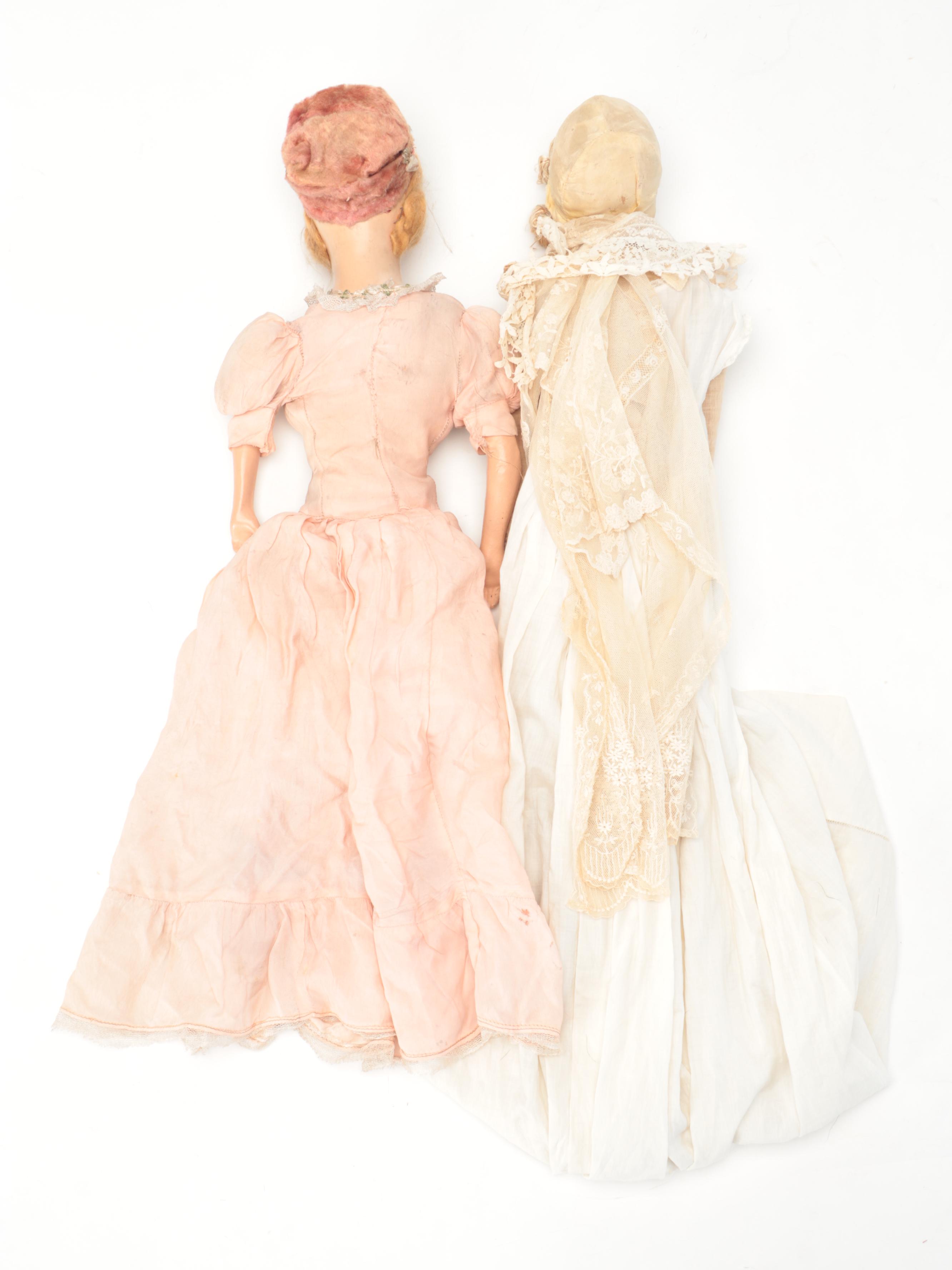 French Style Composition and Cloth Dolls, Early to Mid-20th Century
