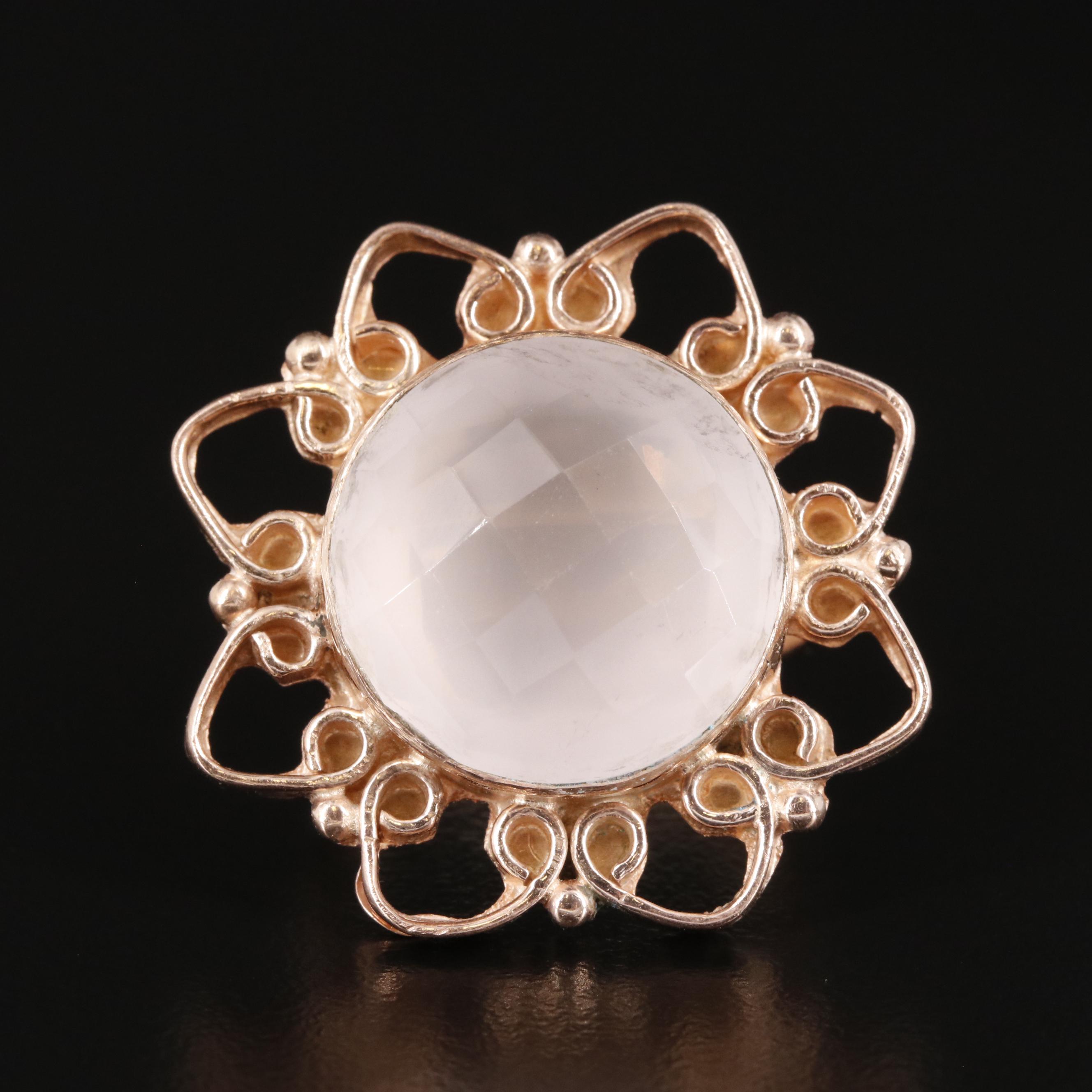 Rose Quartz Statement Ring