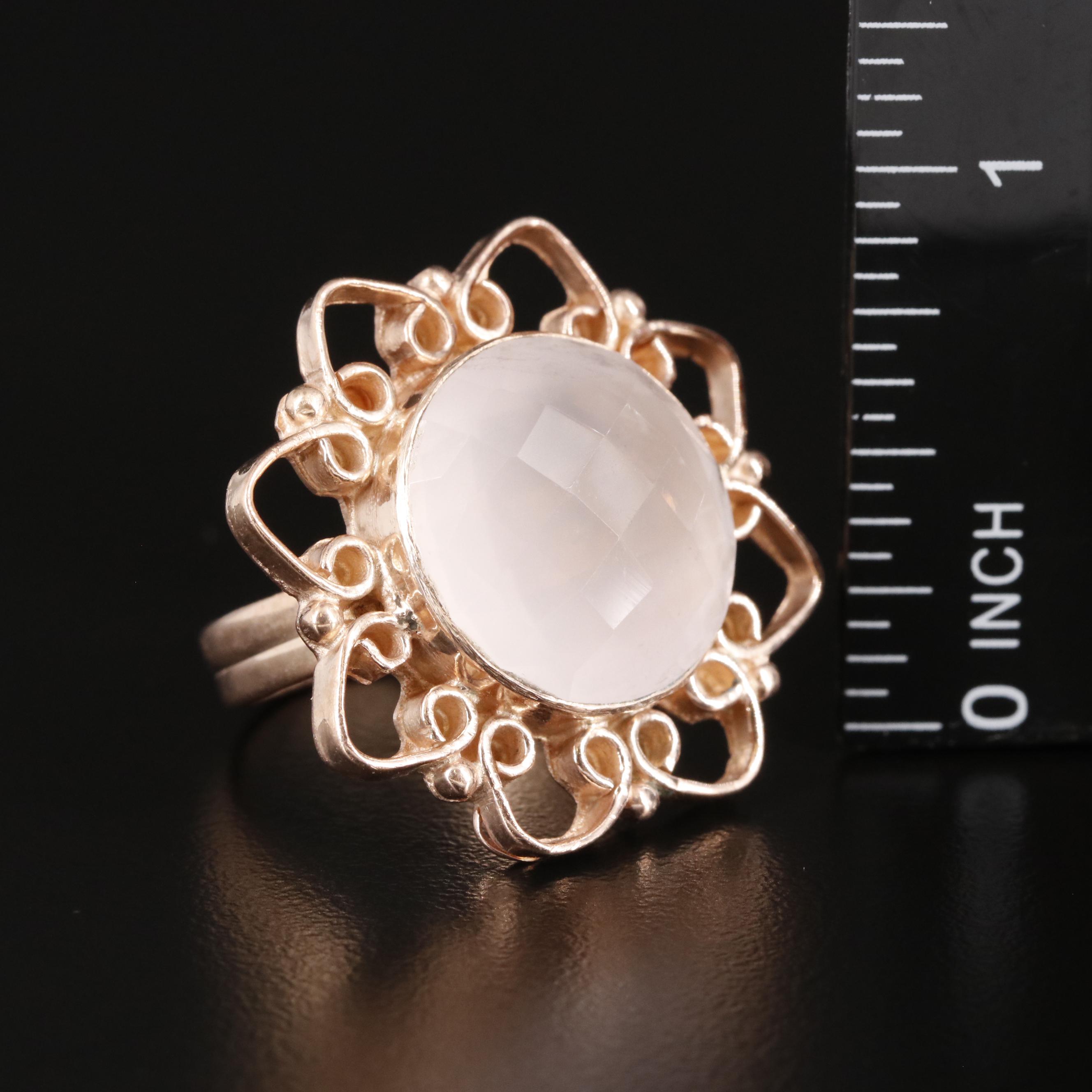 Rose Quartz Statement Ring