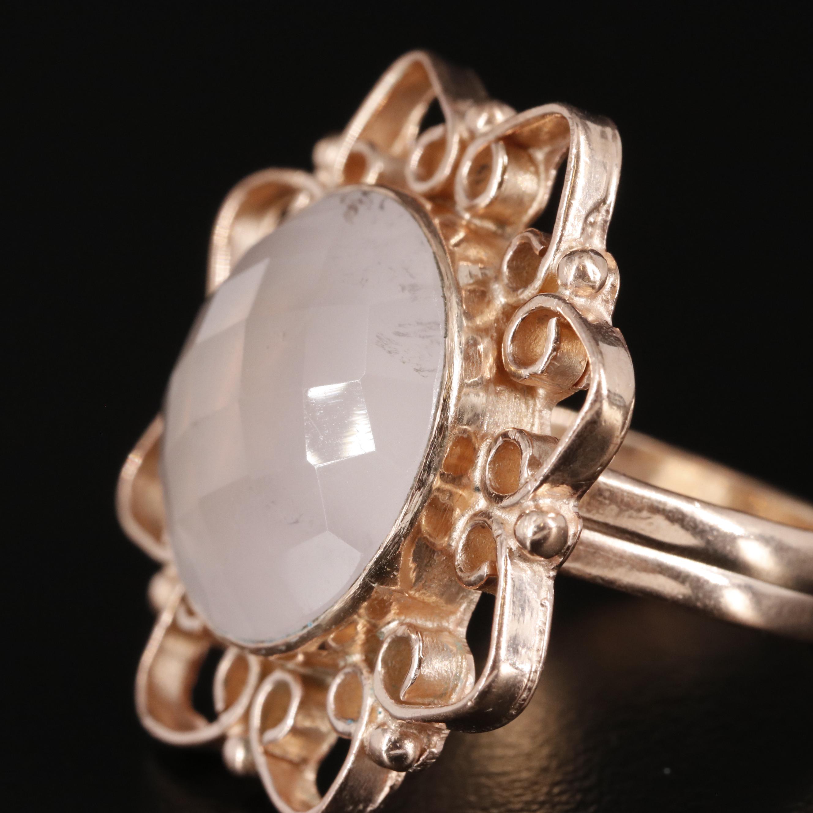Rose Quartz Statement Ring