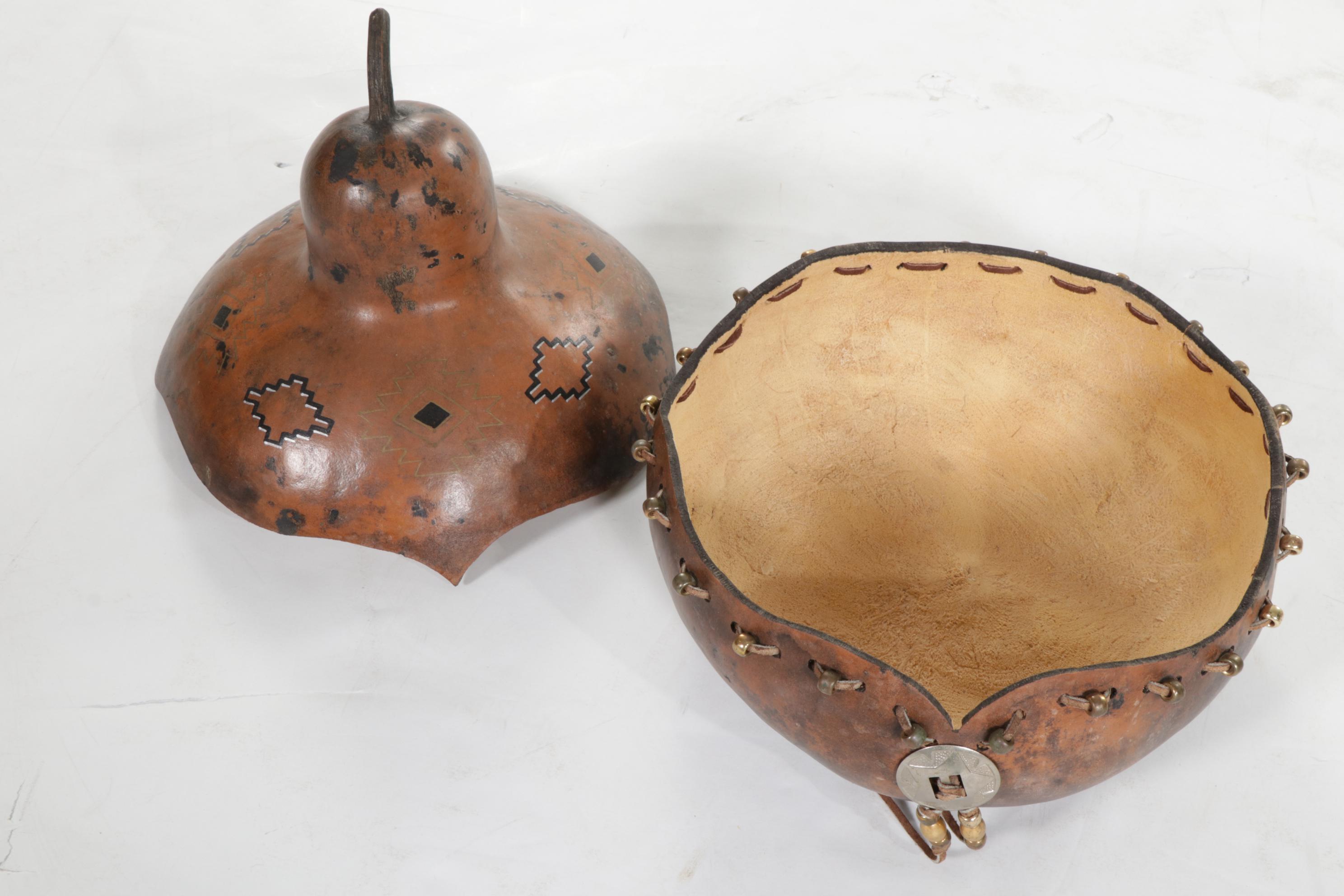 Native American Woven Wall Hanging, Decorative Glass Plate, Gourds, & More Decor