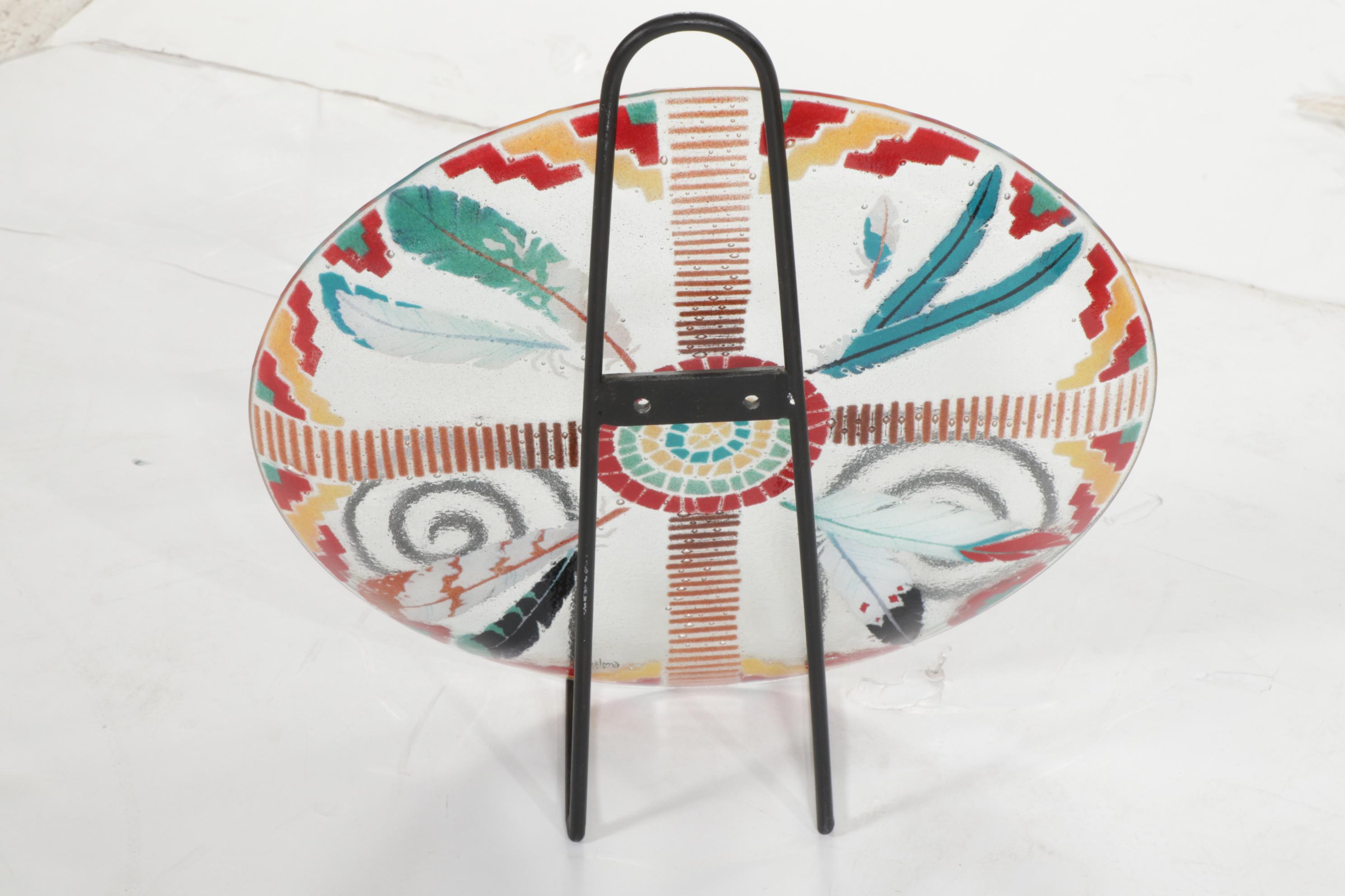 Native American Woven Wall Hanging, Decorative Glass Plate, Gourds, & More Decor