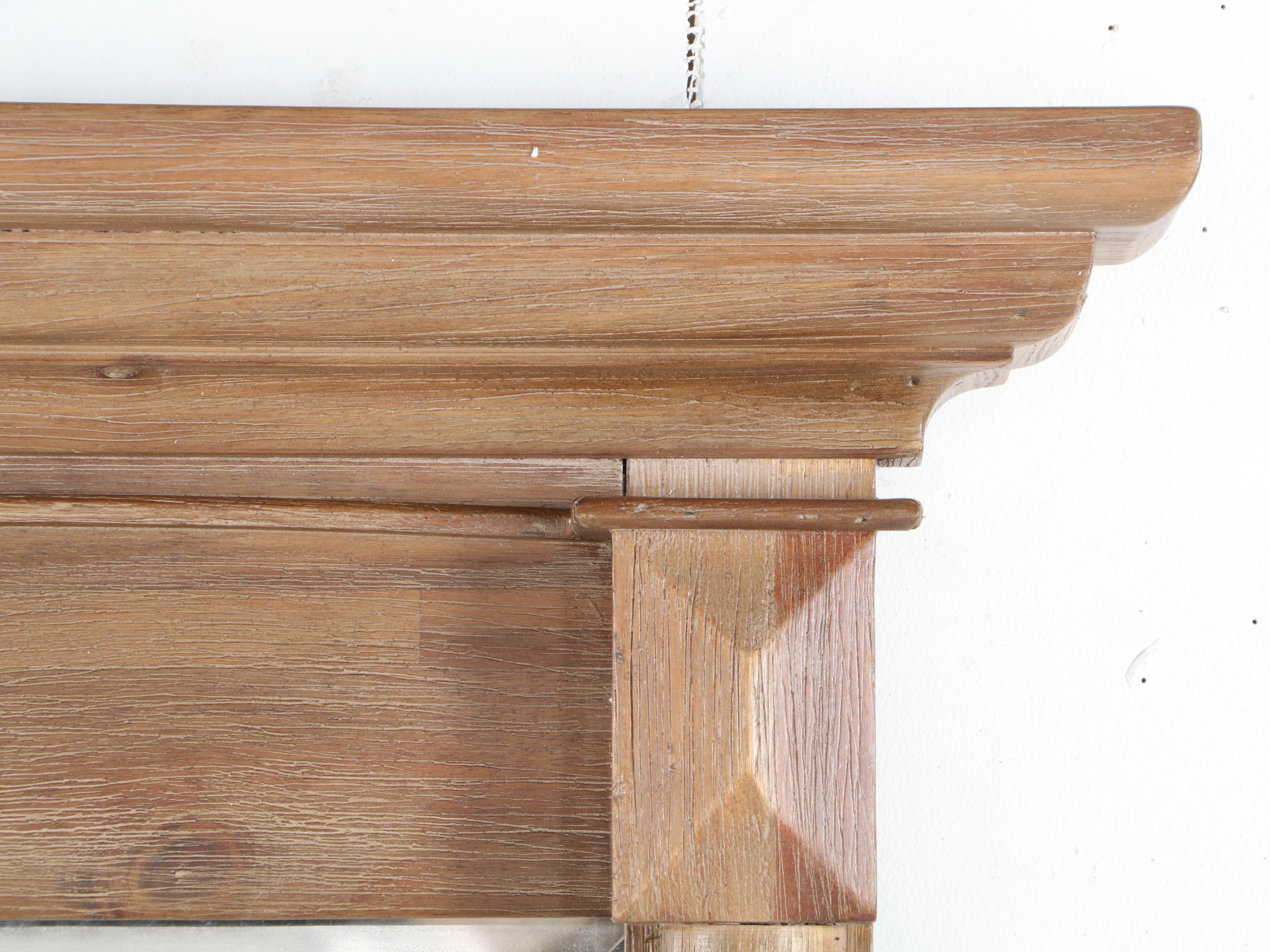 Large Rich Umber Finish Wood Framed Vanity Mirror