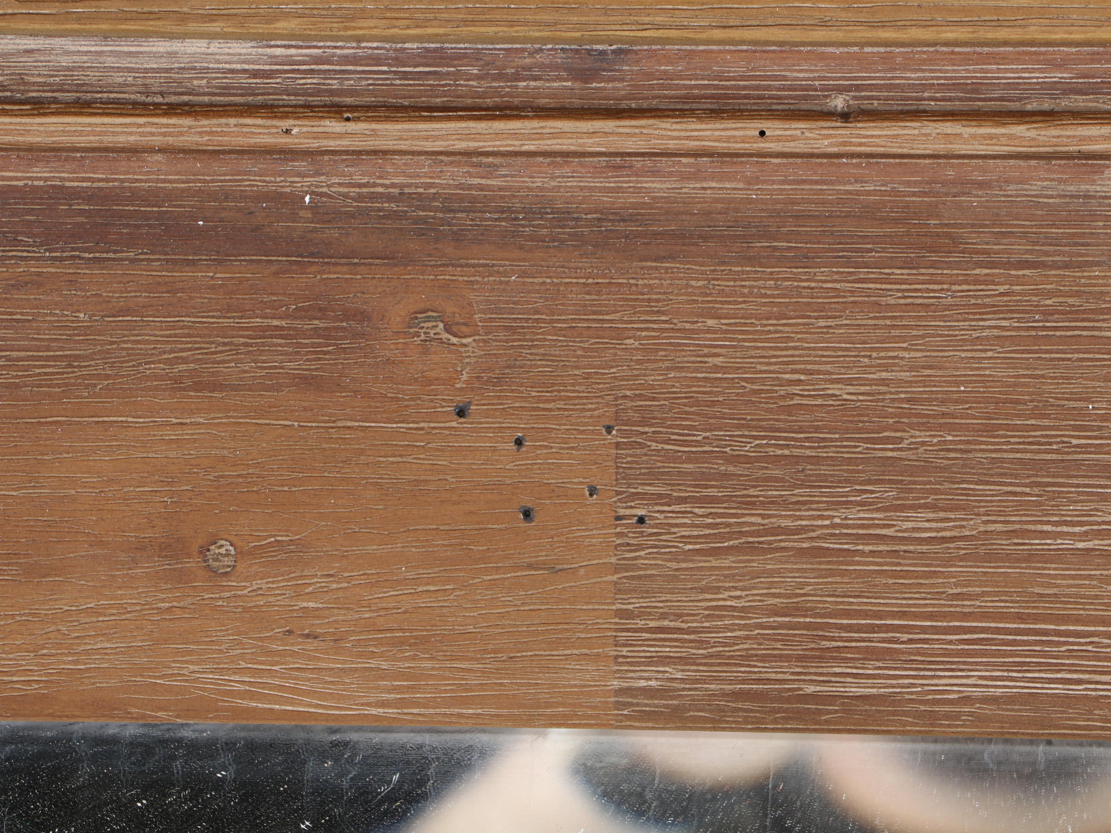 Large Rich Umber Finish Wood Framed Vanity Mirror