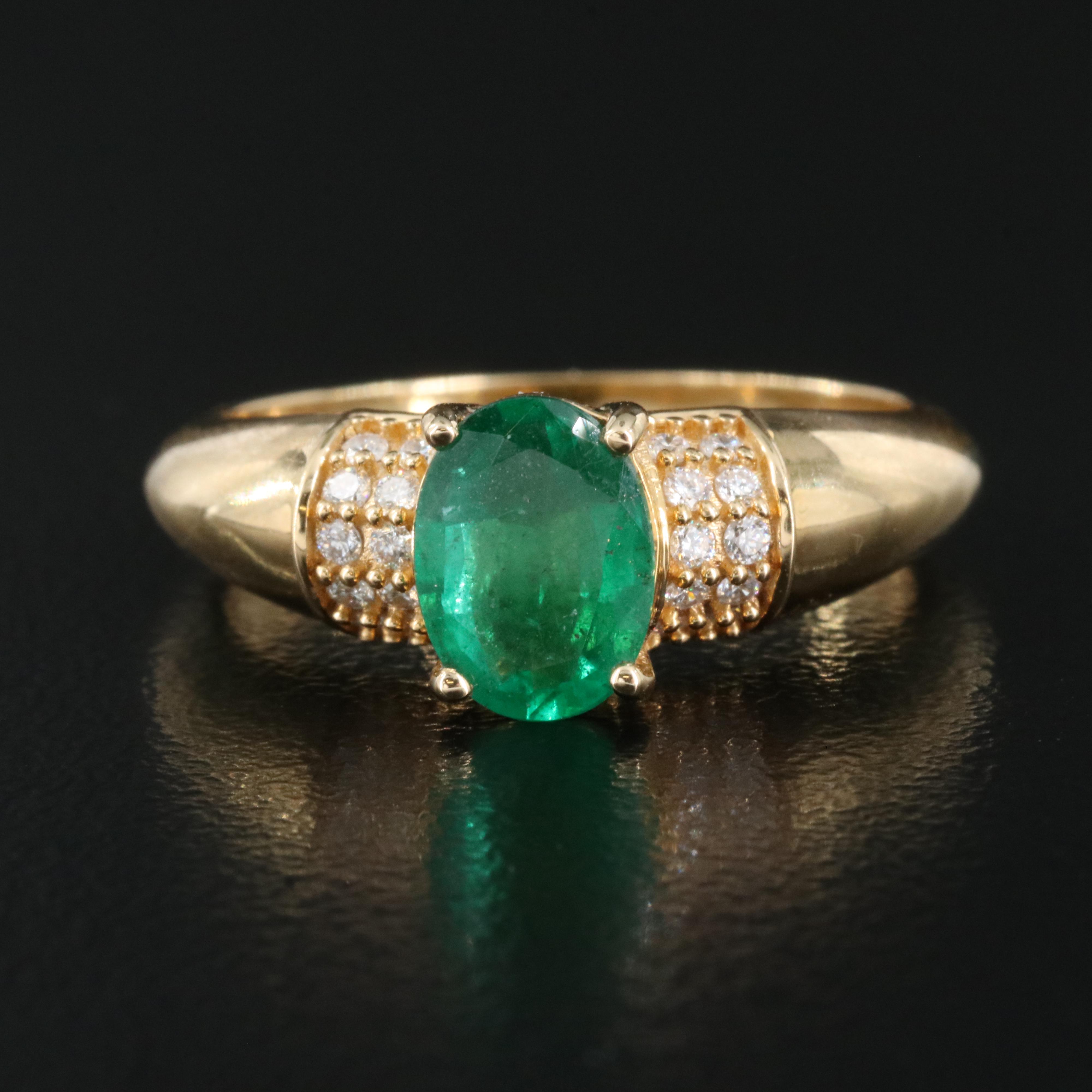 Chromia Jewelry 18K Emerald and Diamond Ring