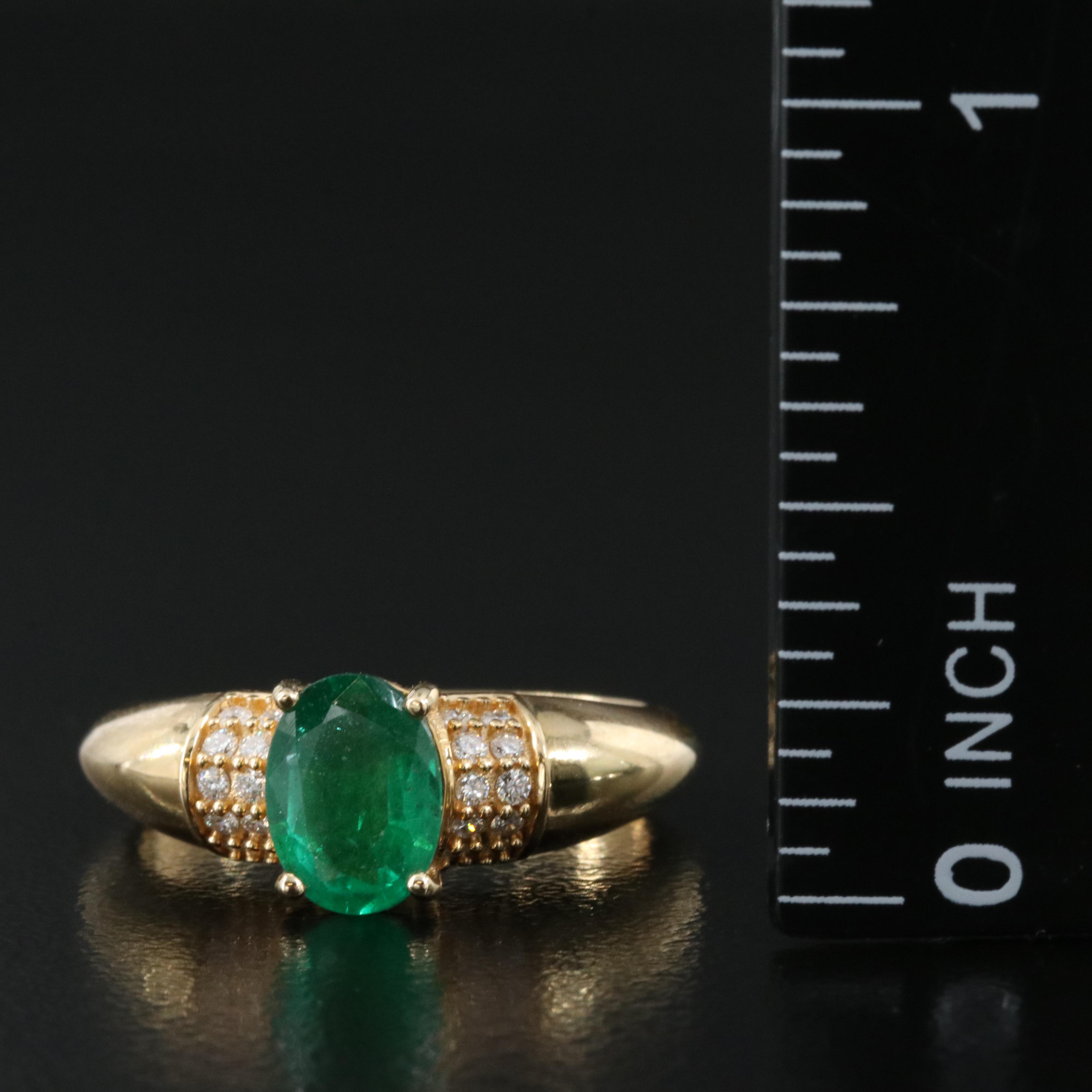 Chromia Jewelry 18K Emerald and Diamond Ring