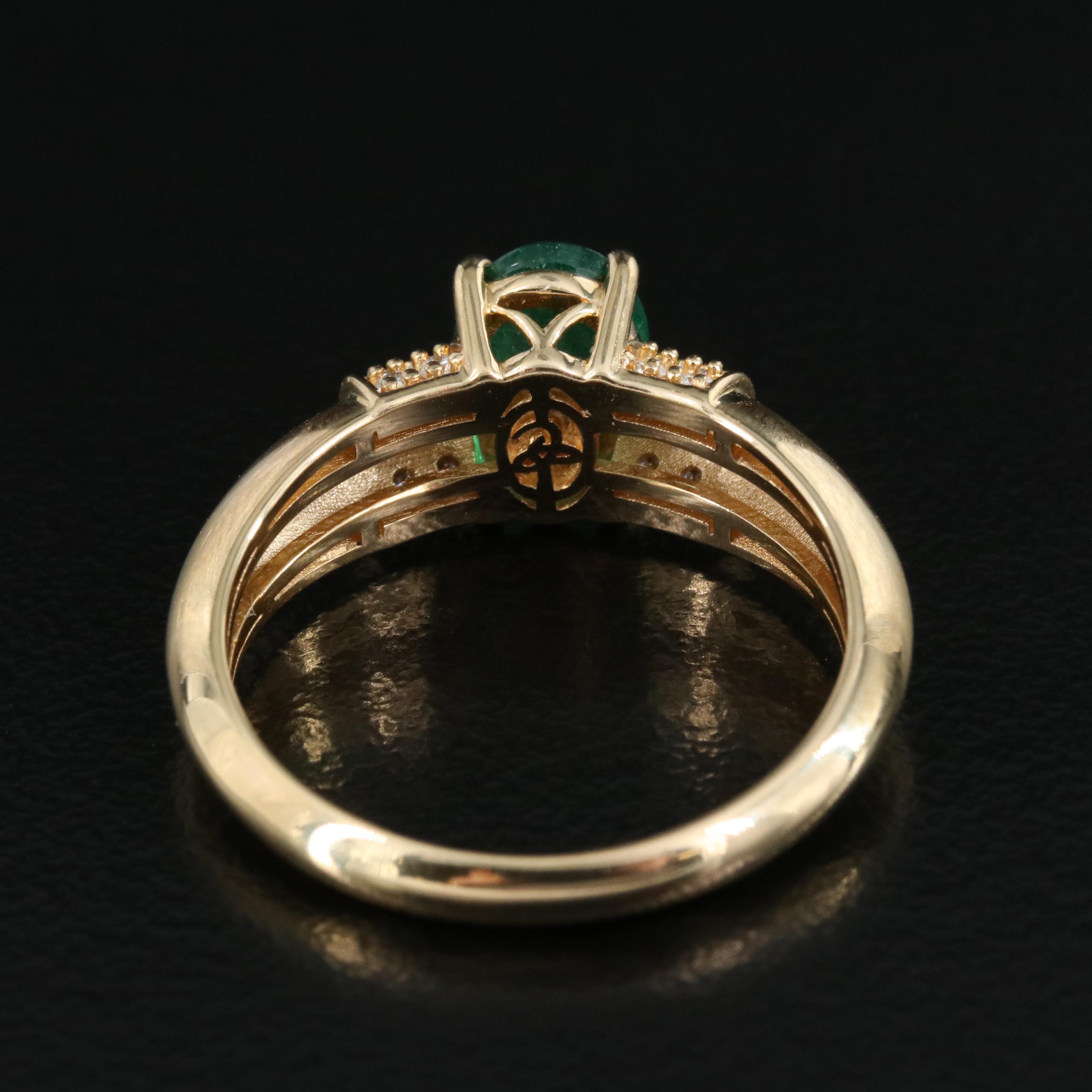 Chromia Jewelry 18K Emerald and Diamond Ring