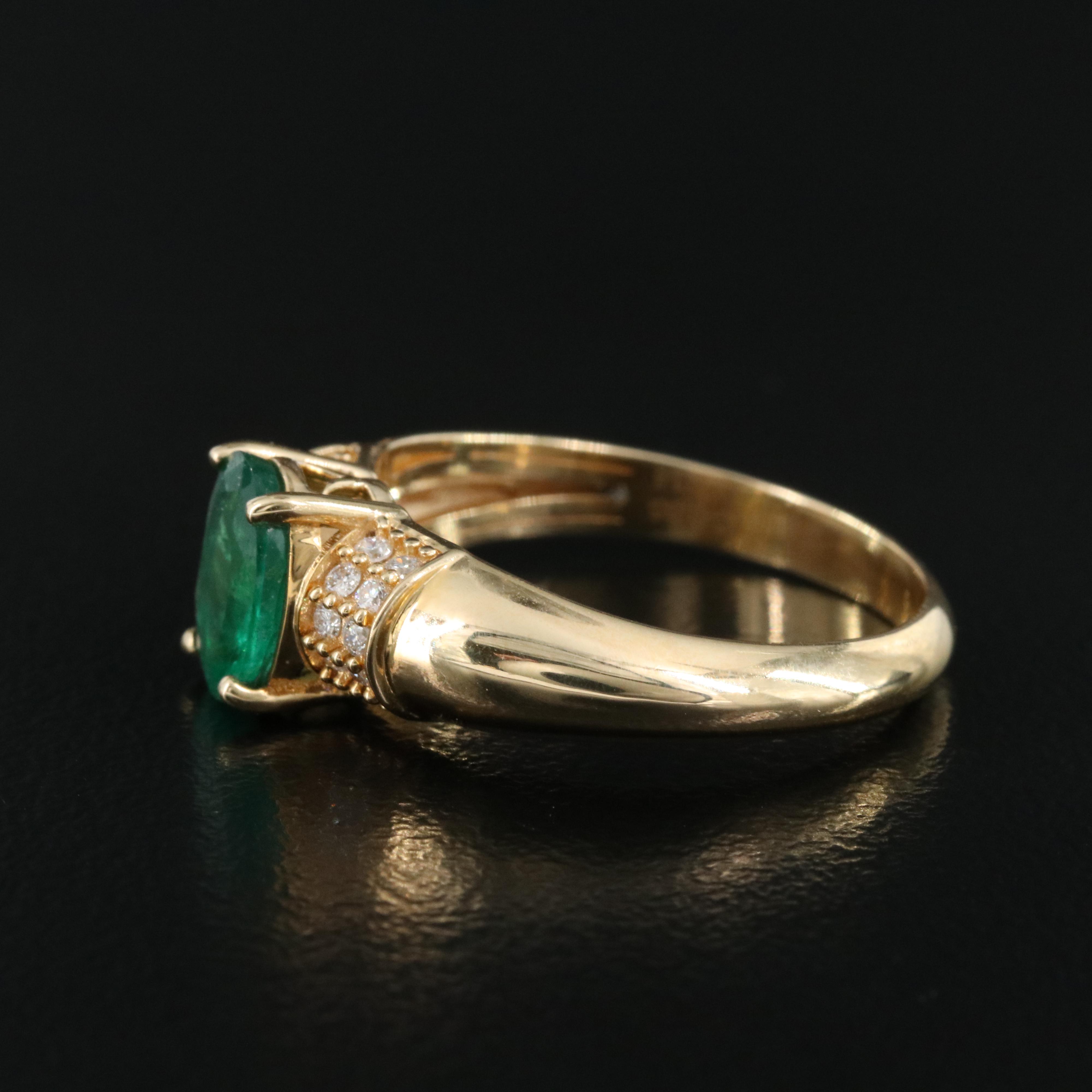 Chromia Jewelry 18K Emerald and Diamond Ring
