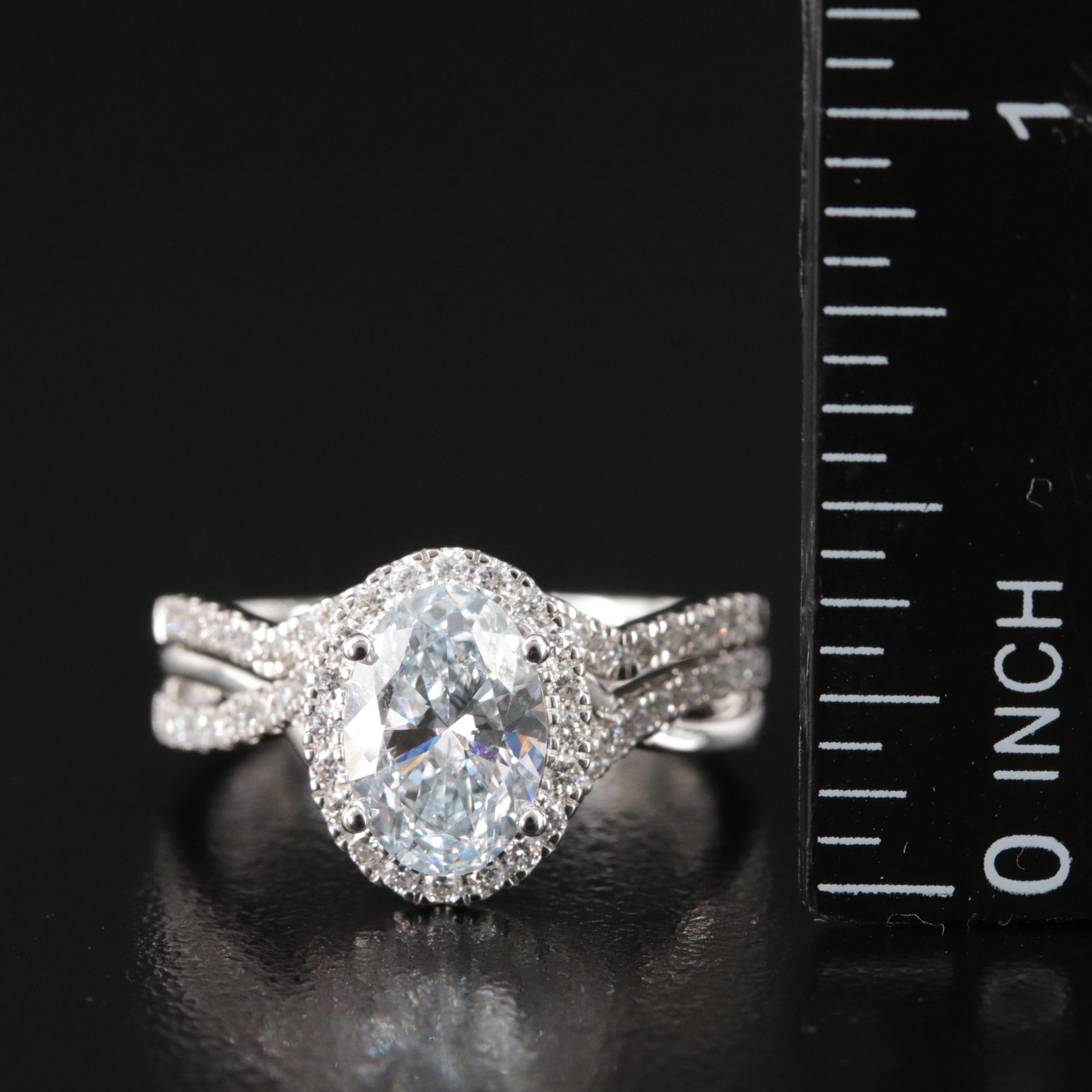 14K 2.00 CTW Lab Grown Diamond Ring Set with Digital Online IGI Report