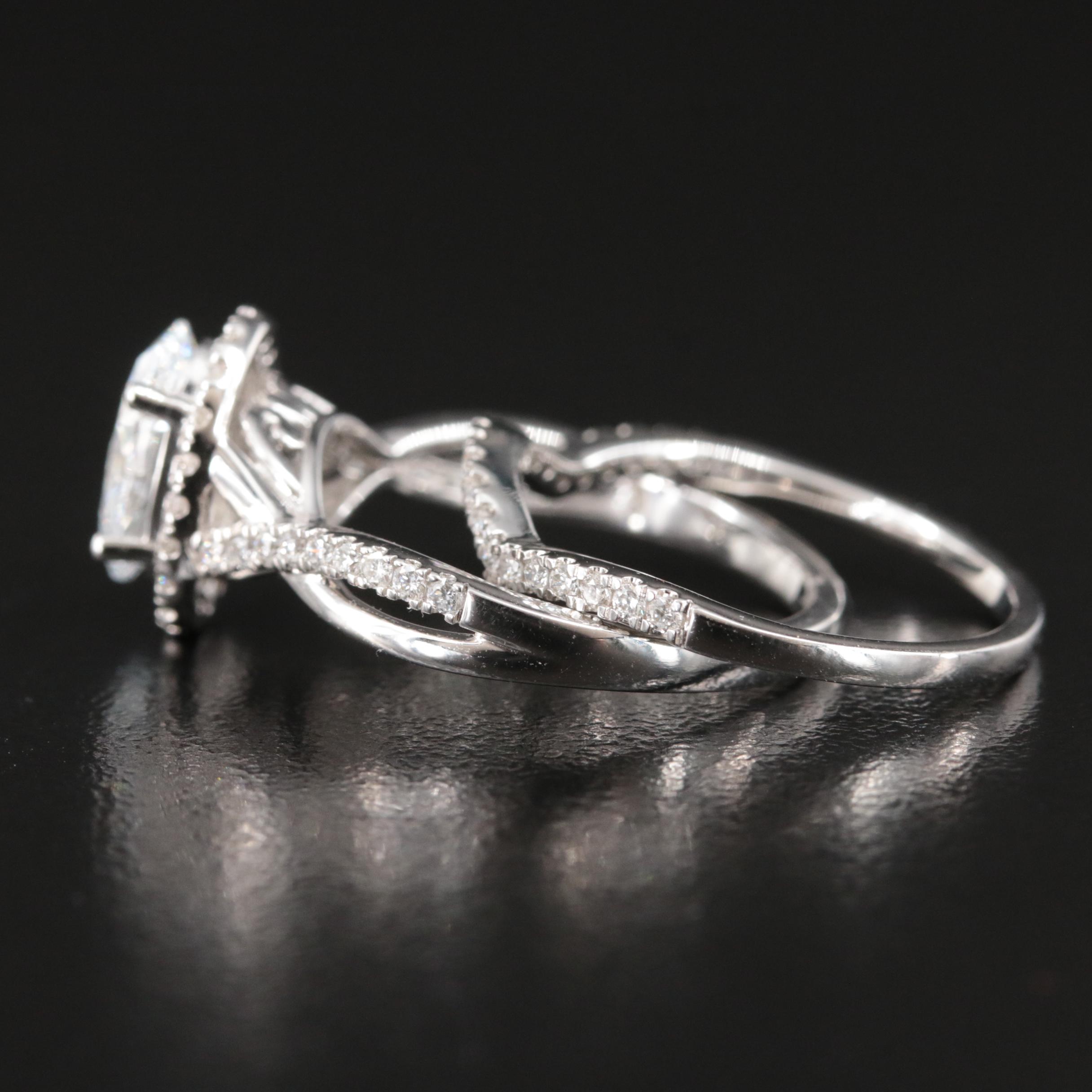 14K 2.00 CTW Lab Grown Diamond Ring Set with Digital Online IGI Report