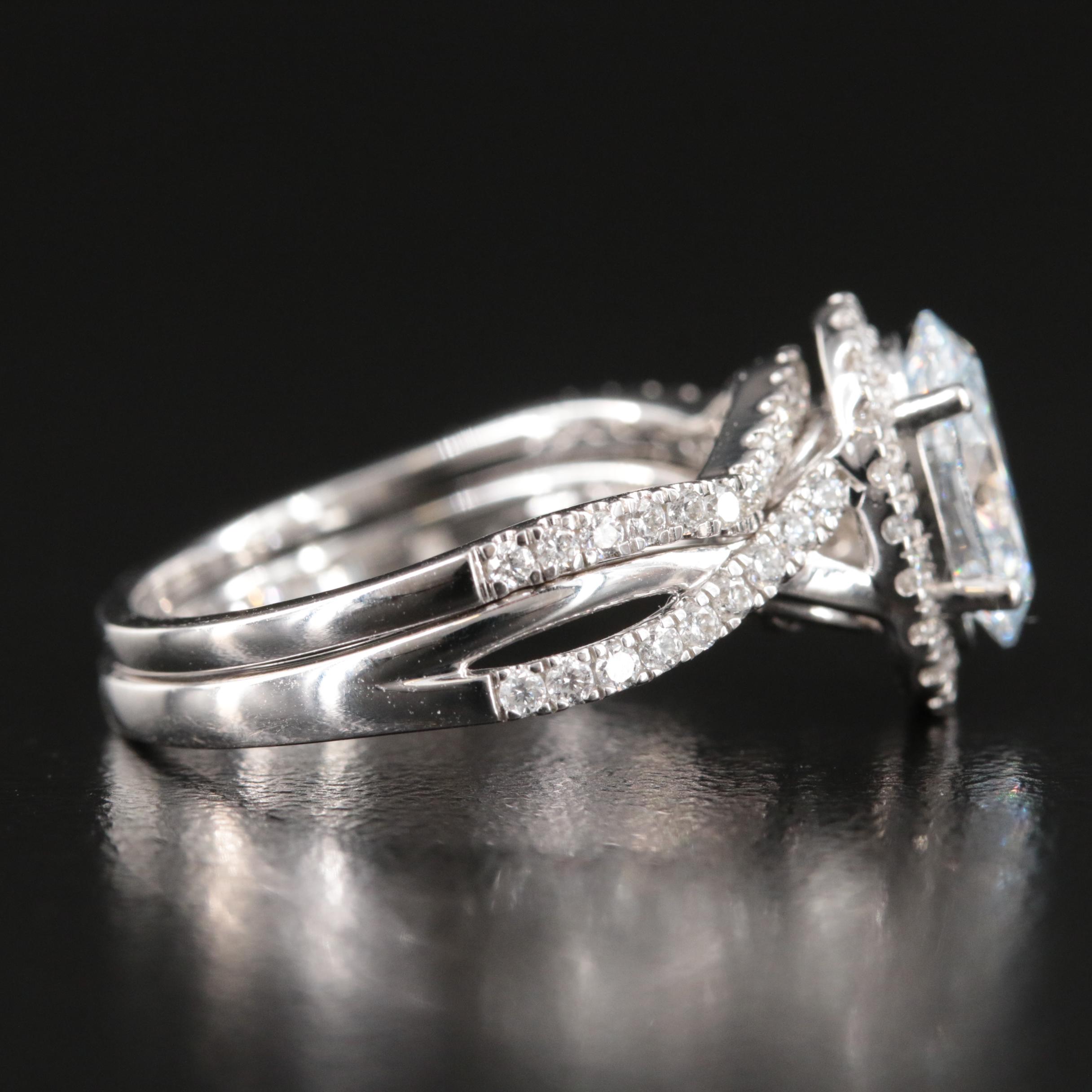 14K 2.00 CTW Lab Grown Diamond Ring Set with Digital Online IGI Report