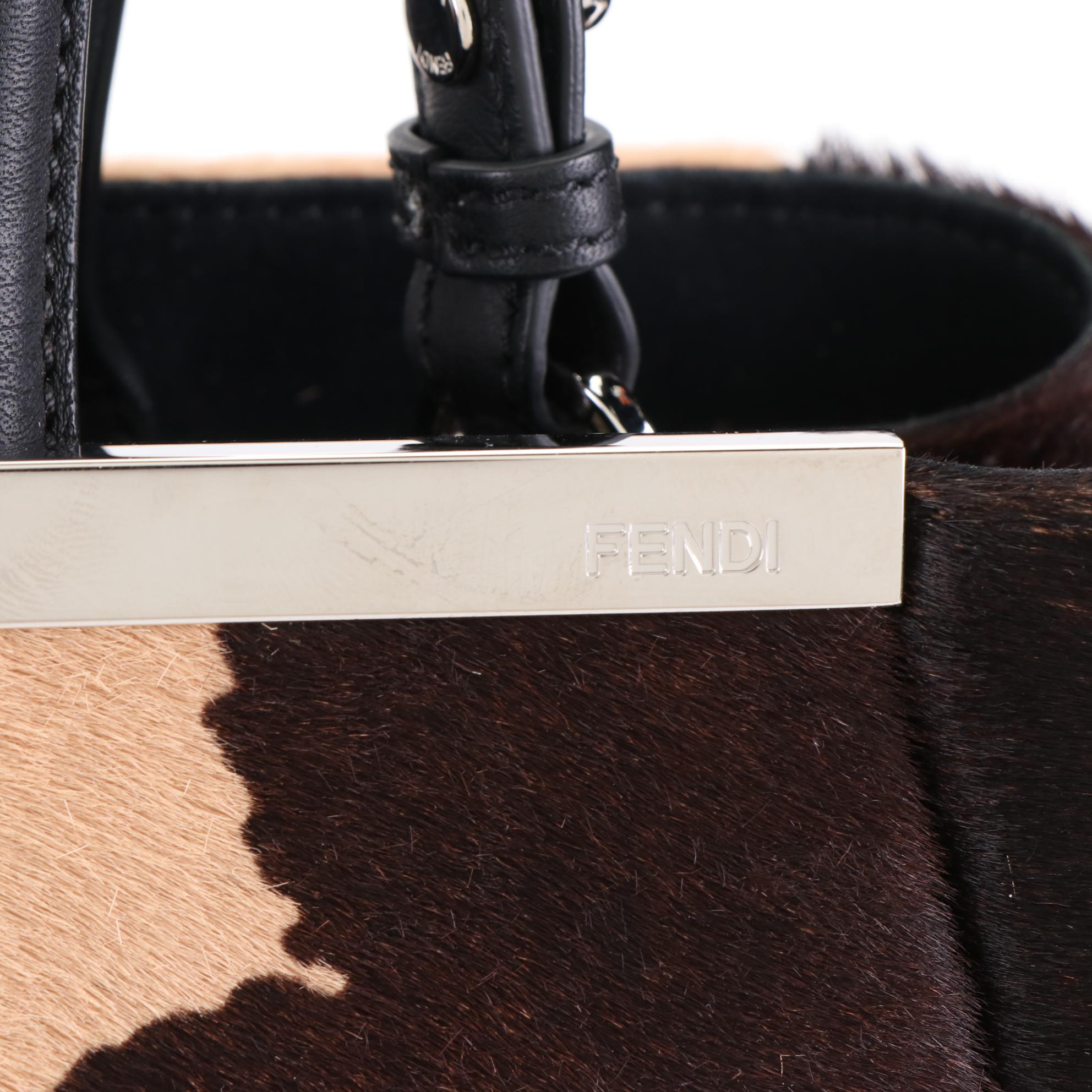 Fendi Medium 2Jours Bag in Printed Calf Hair and Leather