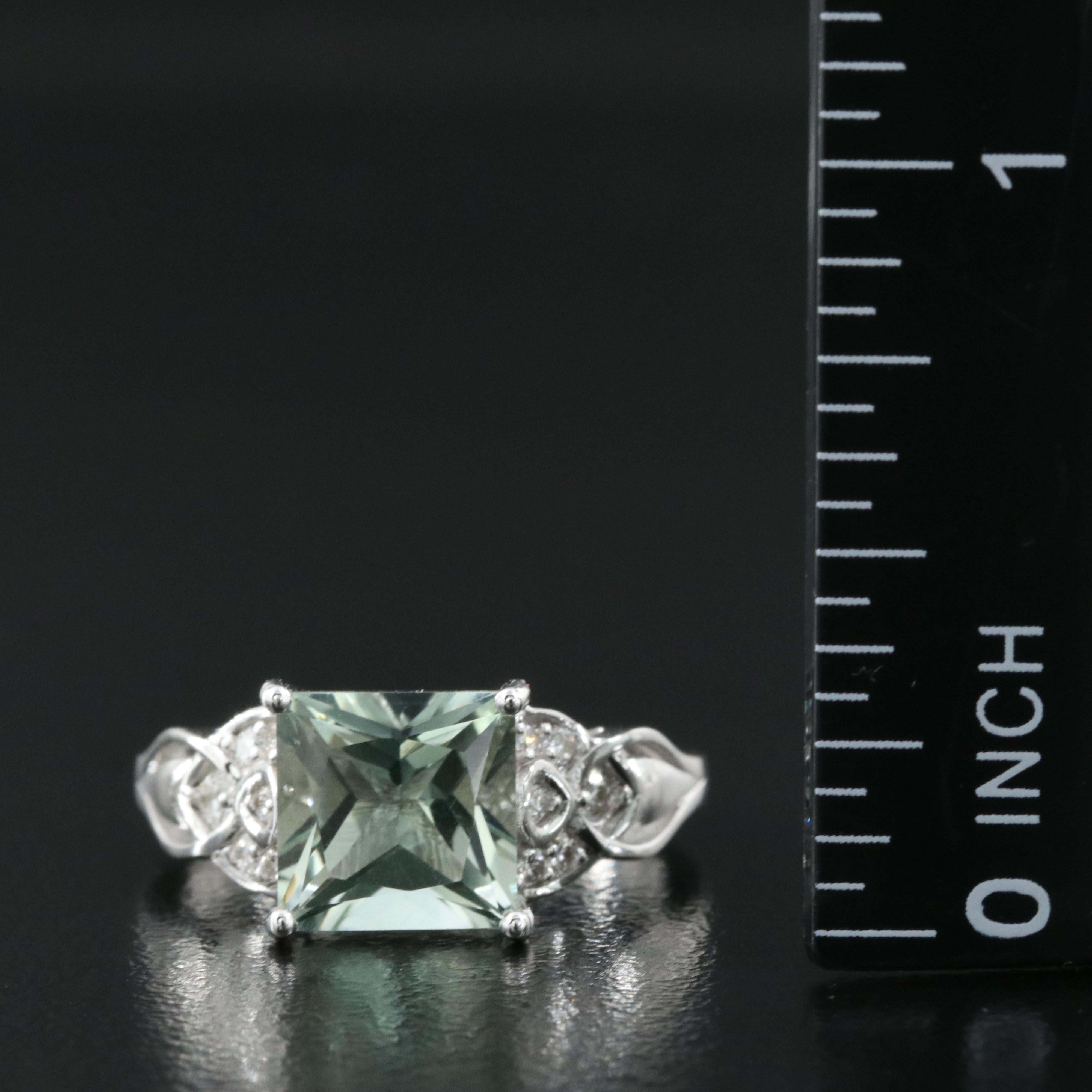 Chromia Jewelry 18K Prasiolite and Diamond Ring