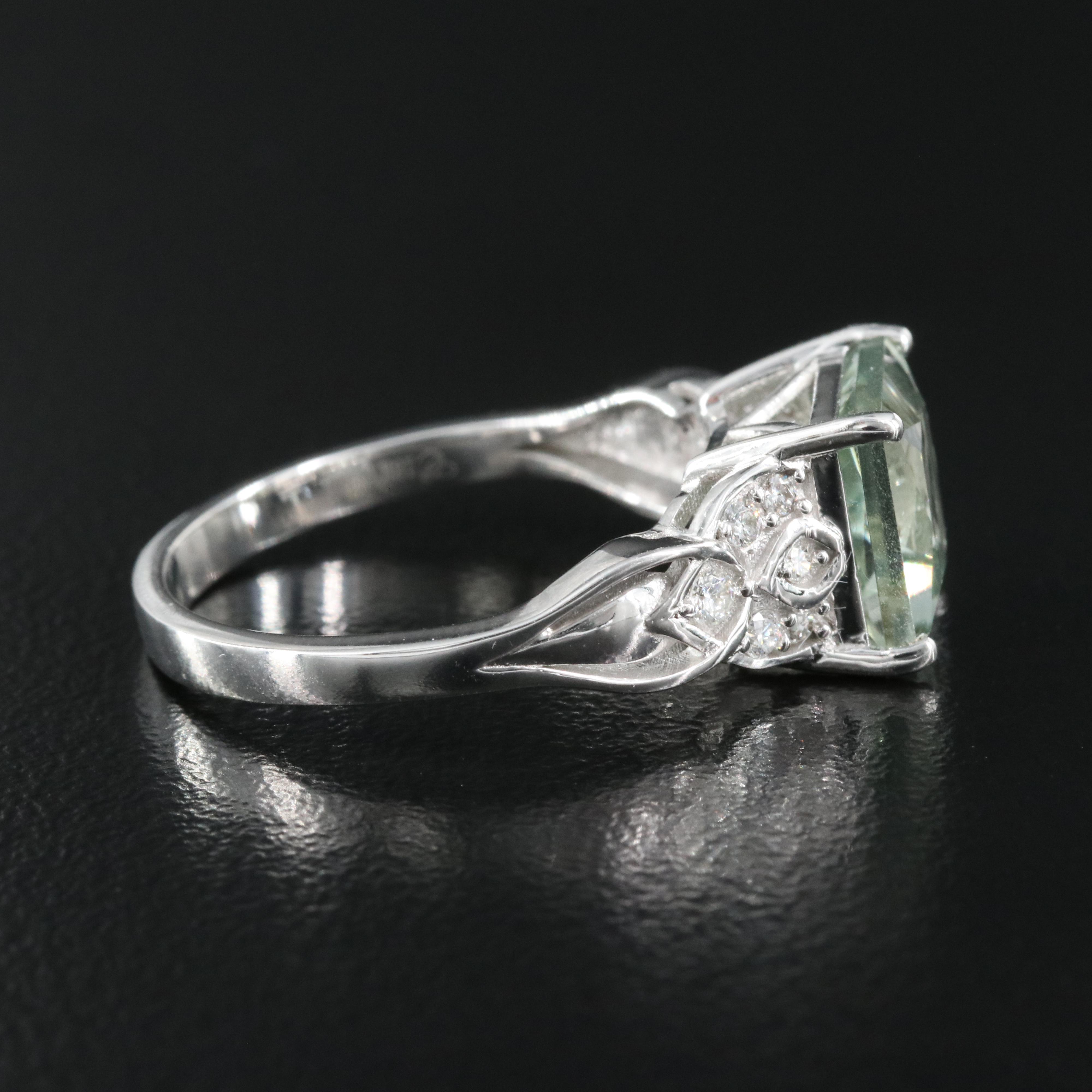 Chromia Jewelry 18K Prasiolite and Diamond Ring
