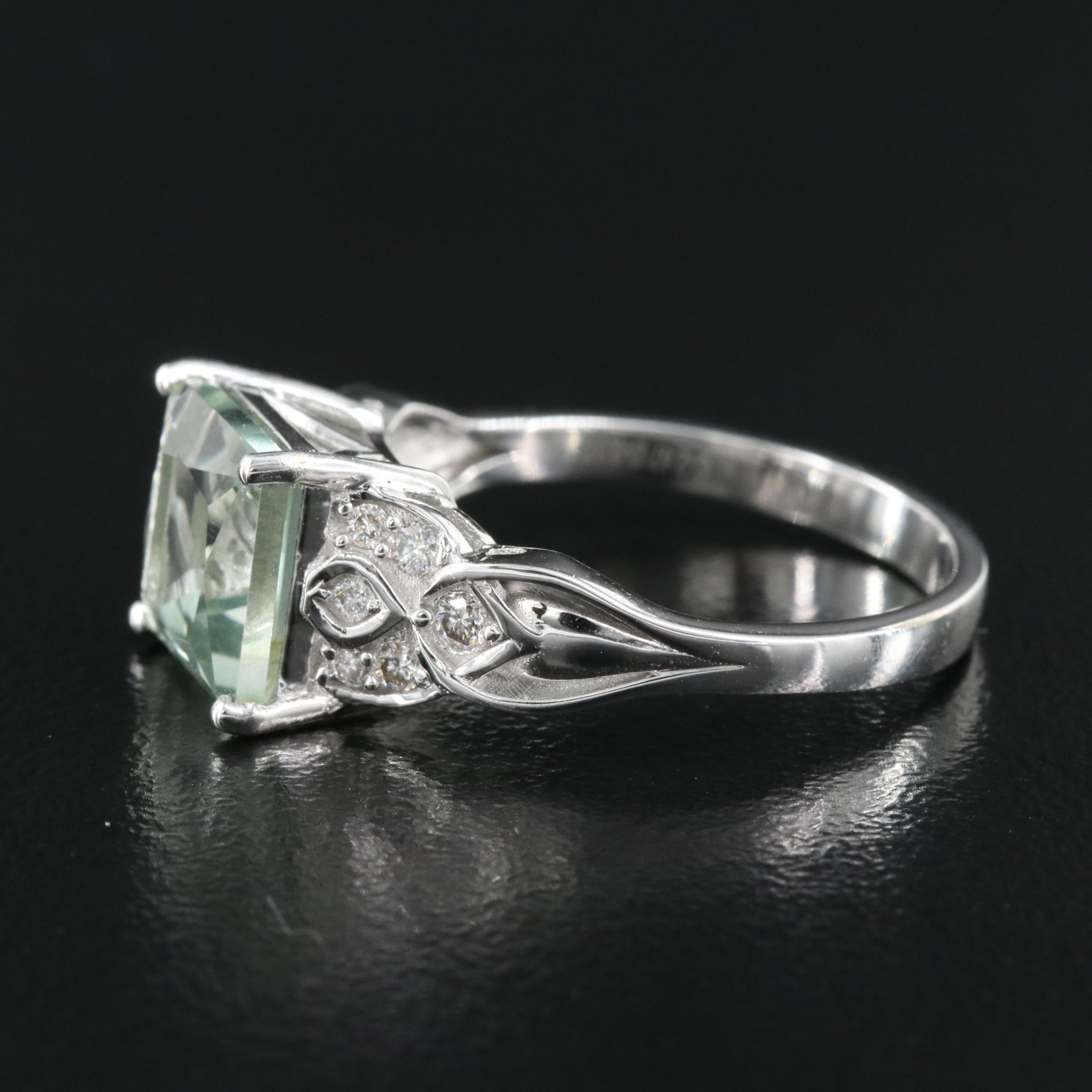 Chromia Jewelry 18K Prasiolite and Diamond Ring