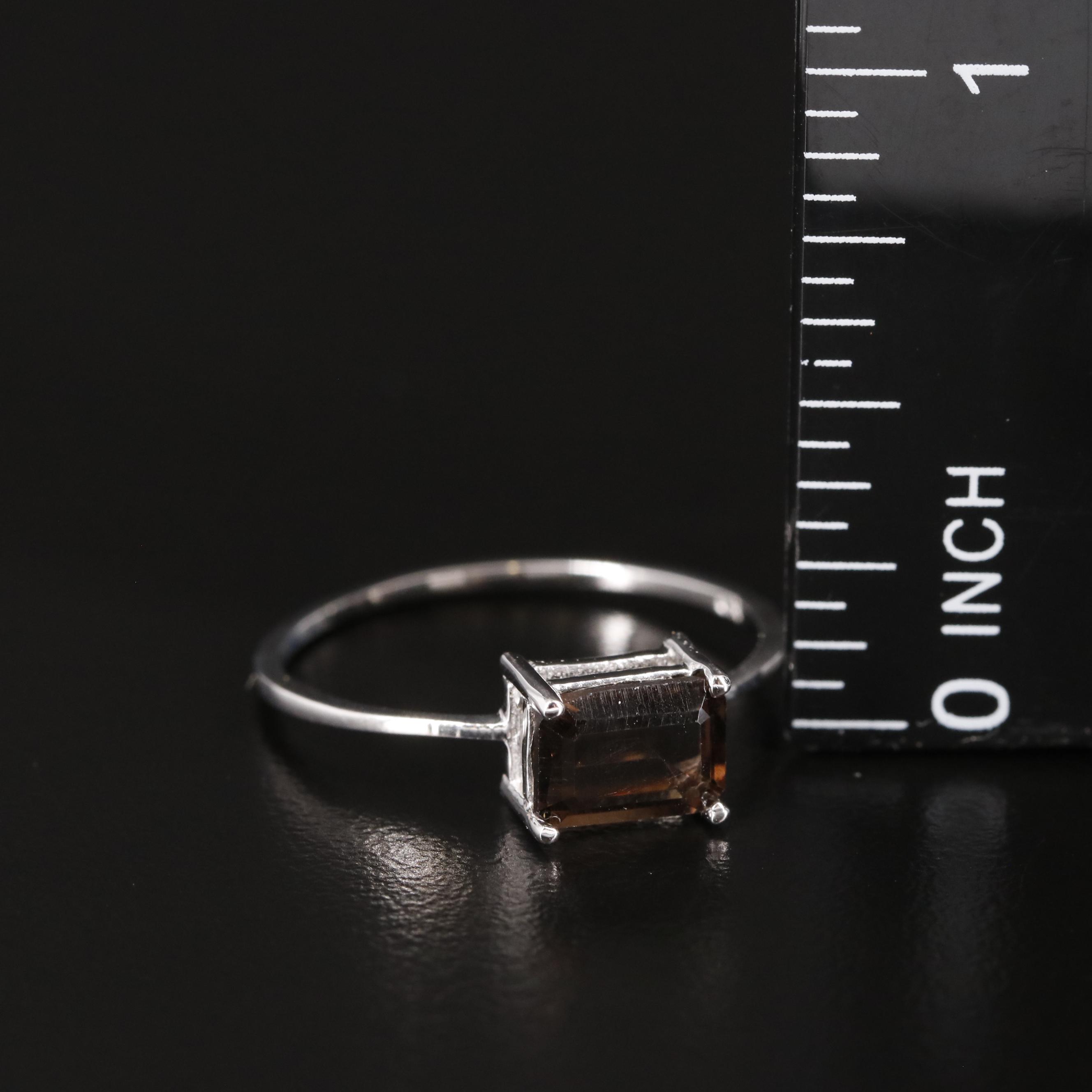 Sterling Smoky Quartz Ring