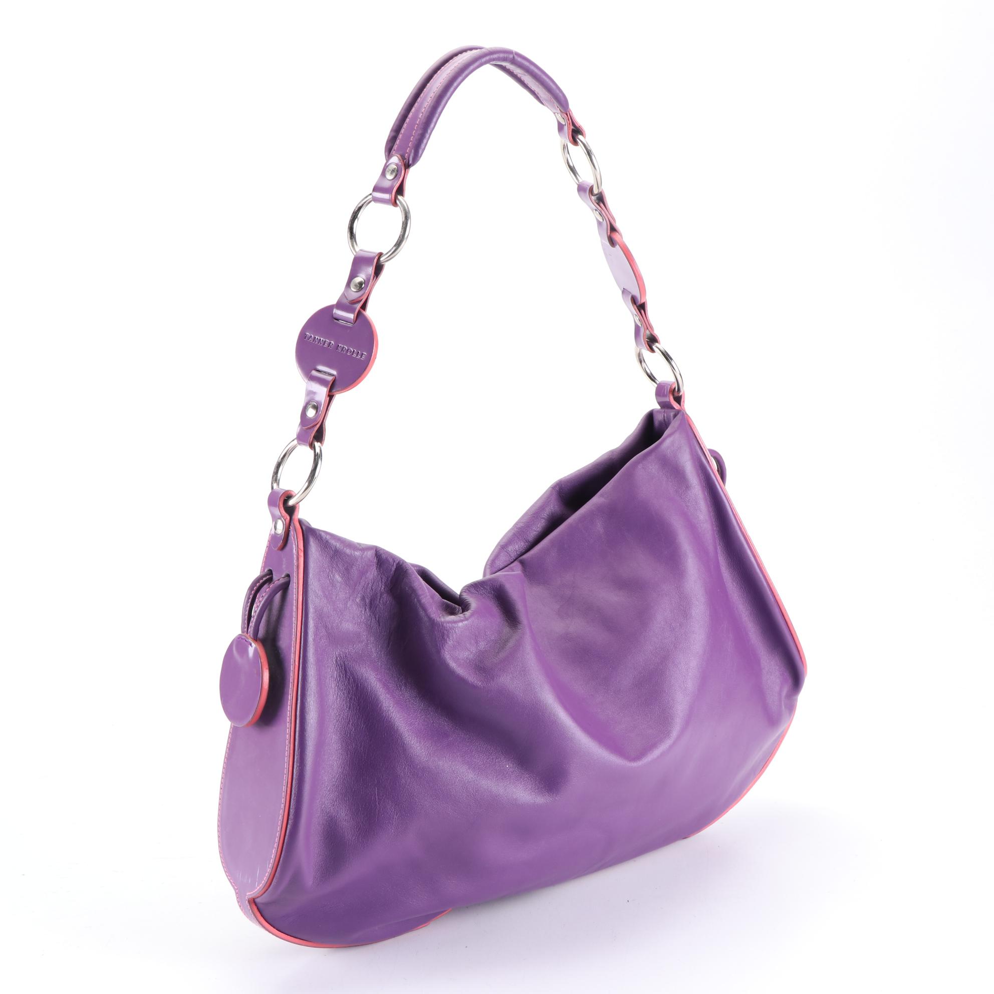 Tanner Krolle Leather Shoulder Bag with Contrast Trim